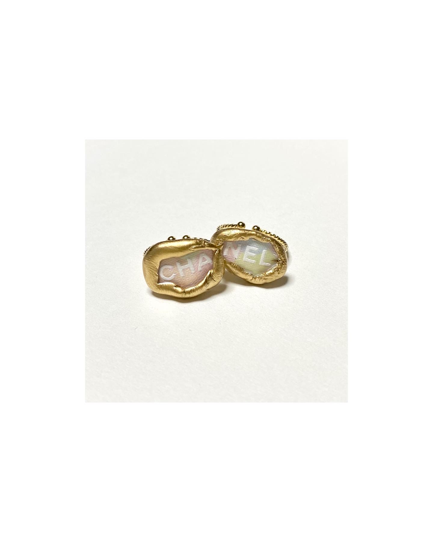 CHANEL pastel ribbon CHA, NEL ring SET no.8