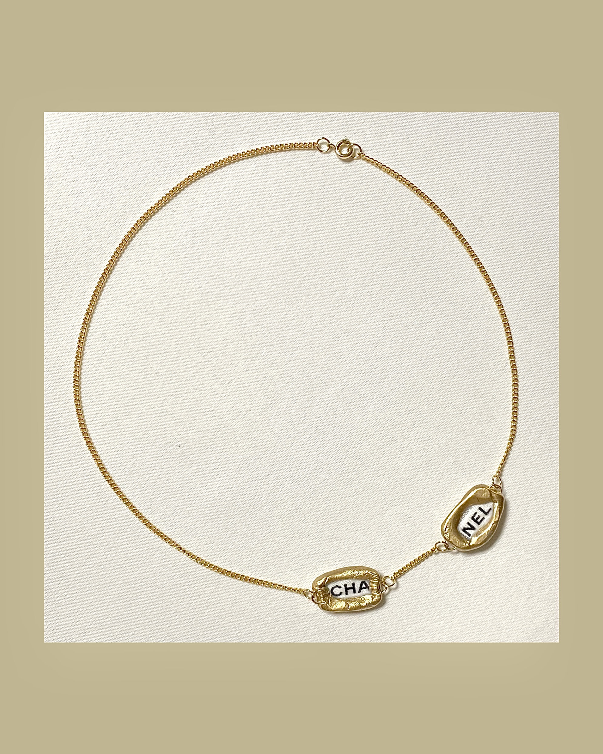CHA, NEL ribbon Initial necklace no.11