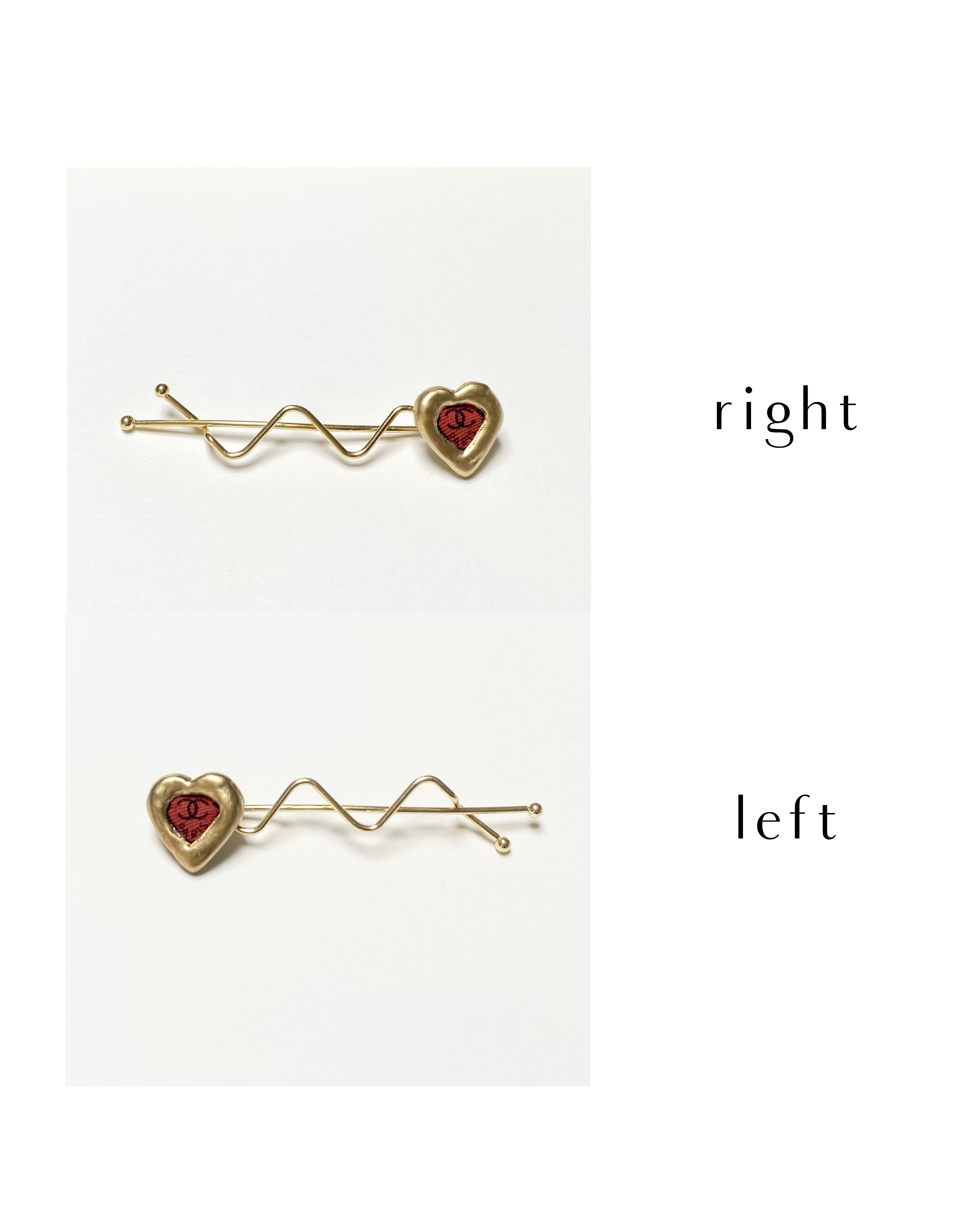CHANEL red CC hairpin no.13