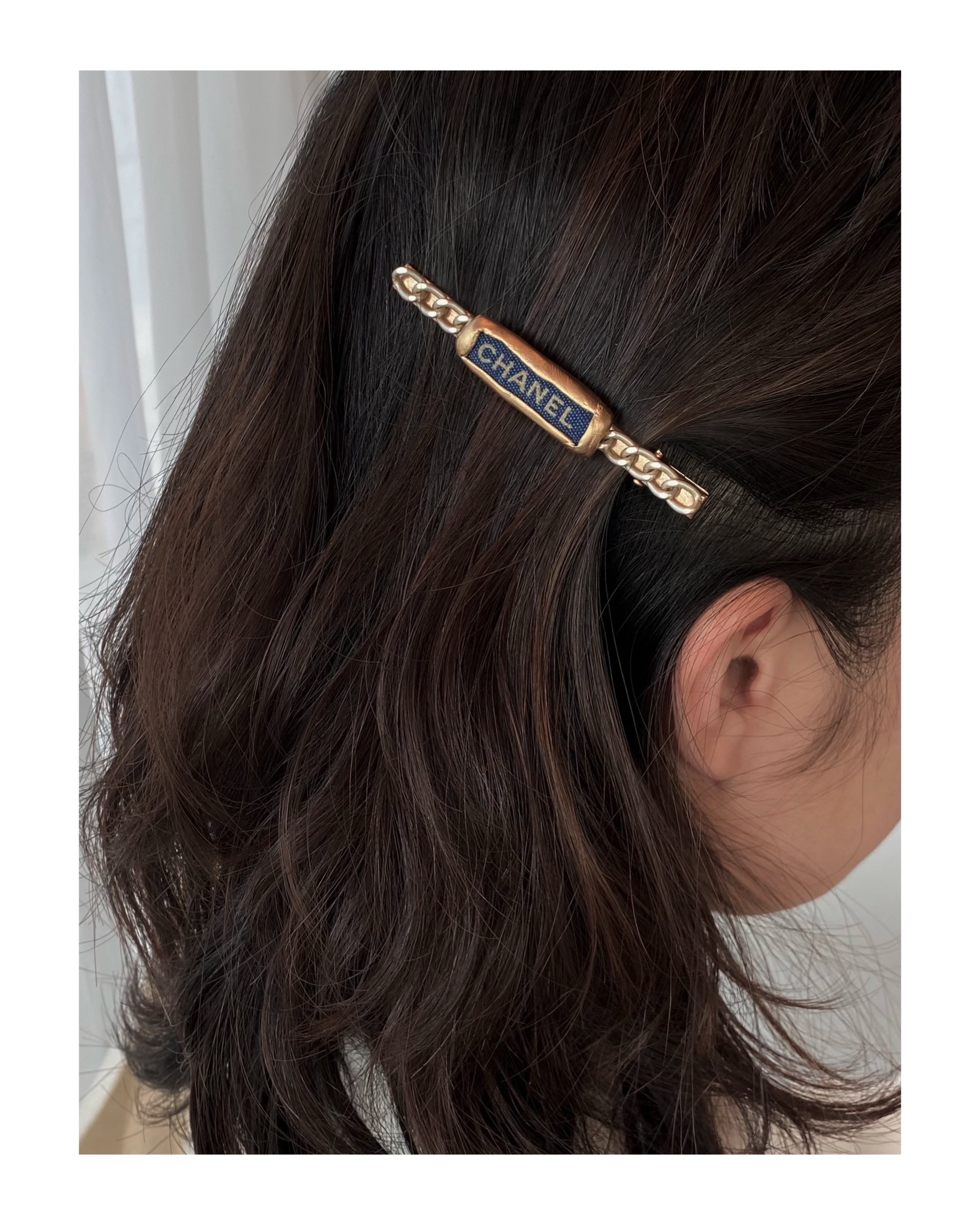 CHANEL denim Initial hairpin no.16