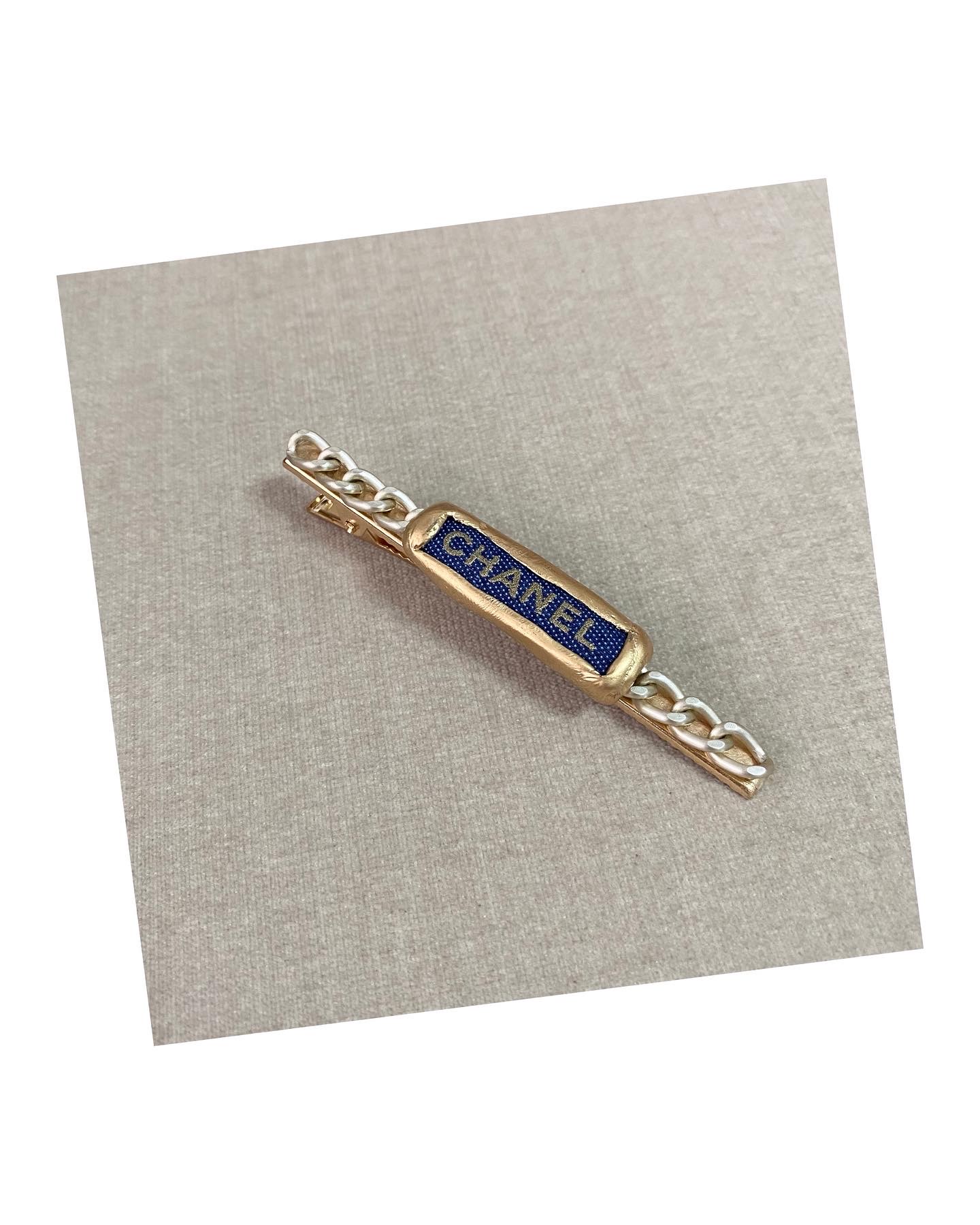 CHANEL denim Initial hairpin no.16