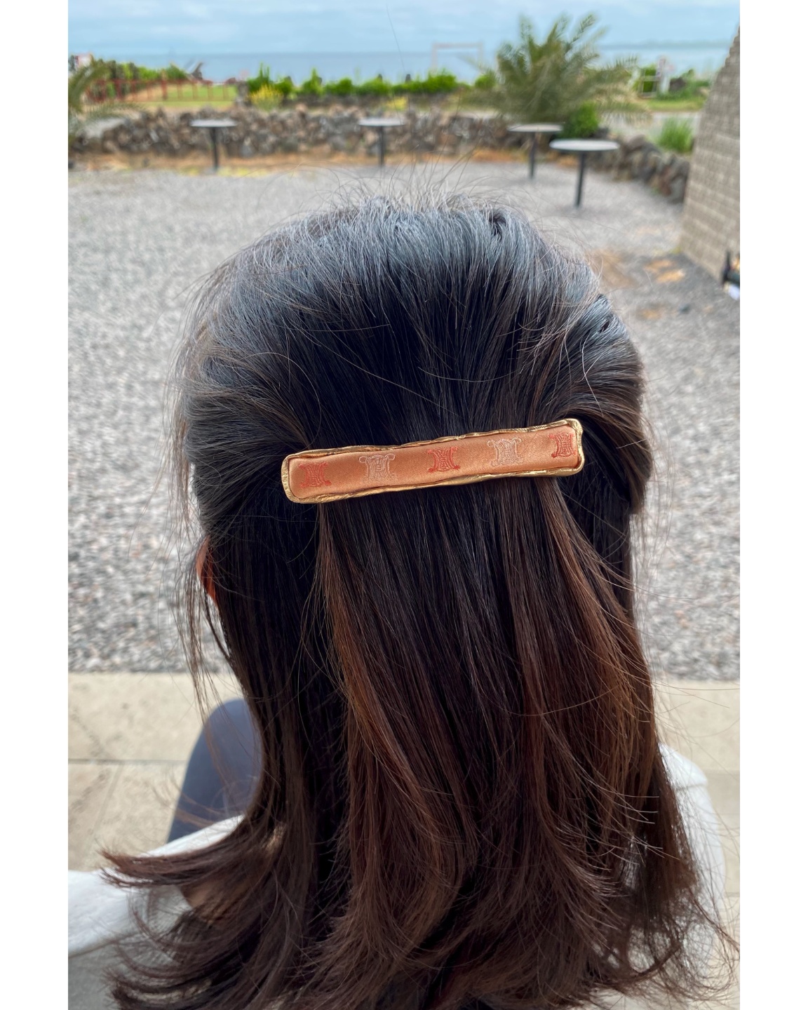 CELINE TRIOMPHE silk hairclip no.19