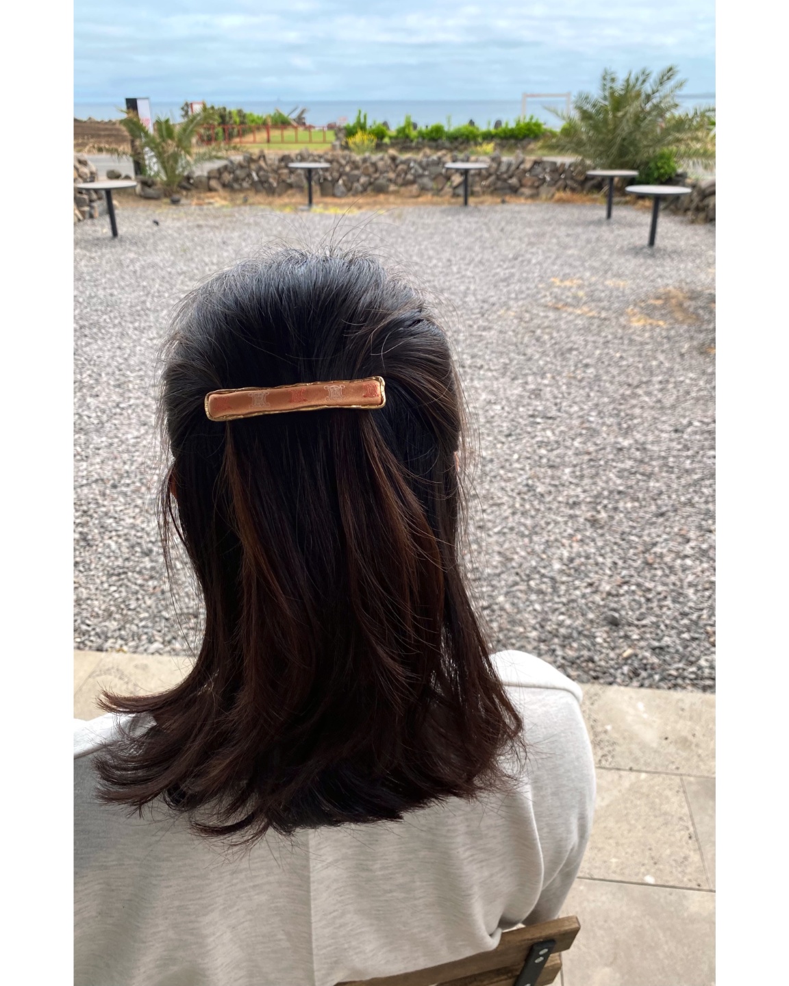 CELINE TRIOMPHE silk hairclip no.19