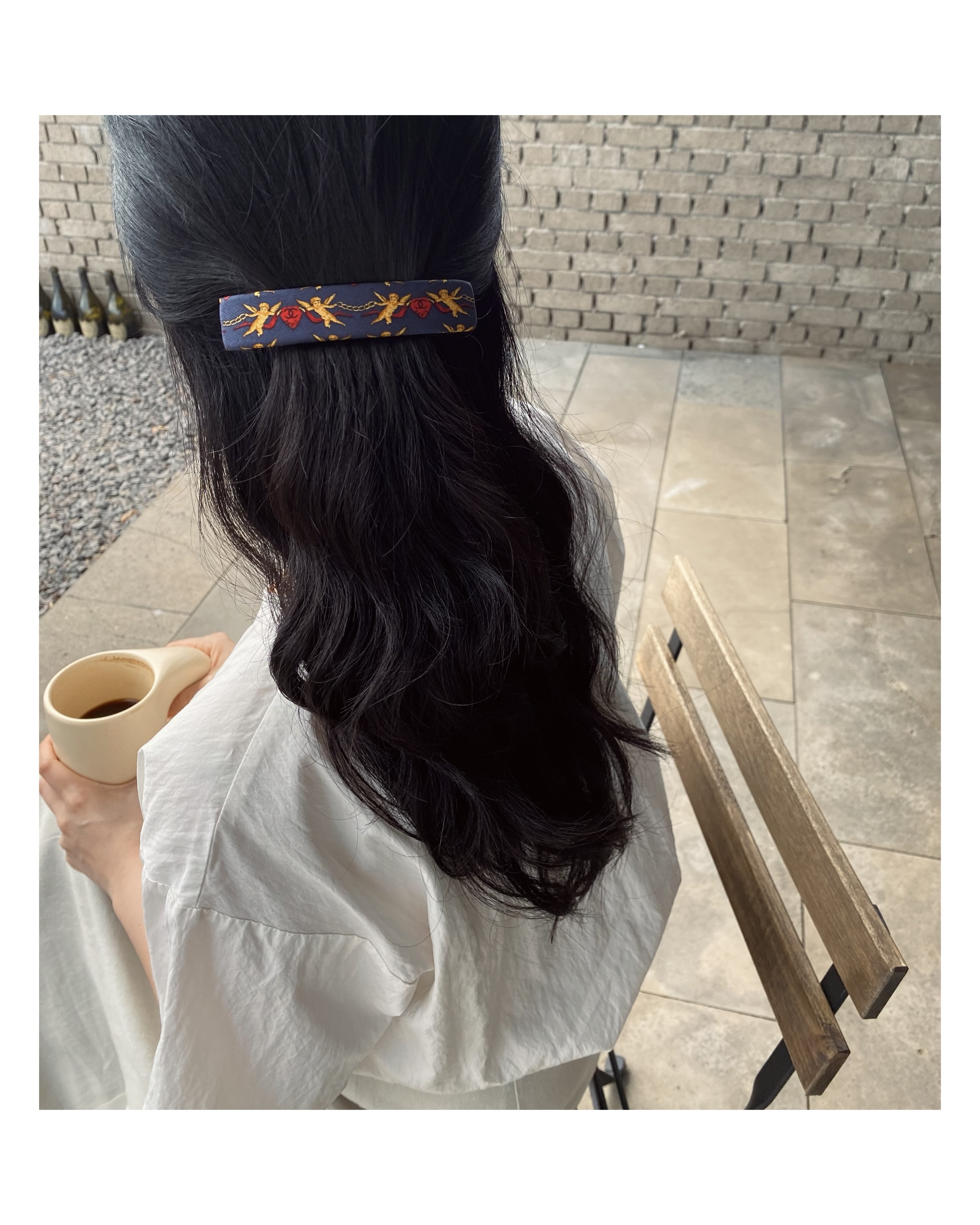 CHANEL angel CC silk hairclip no.20