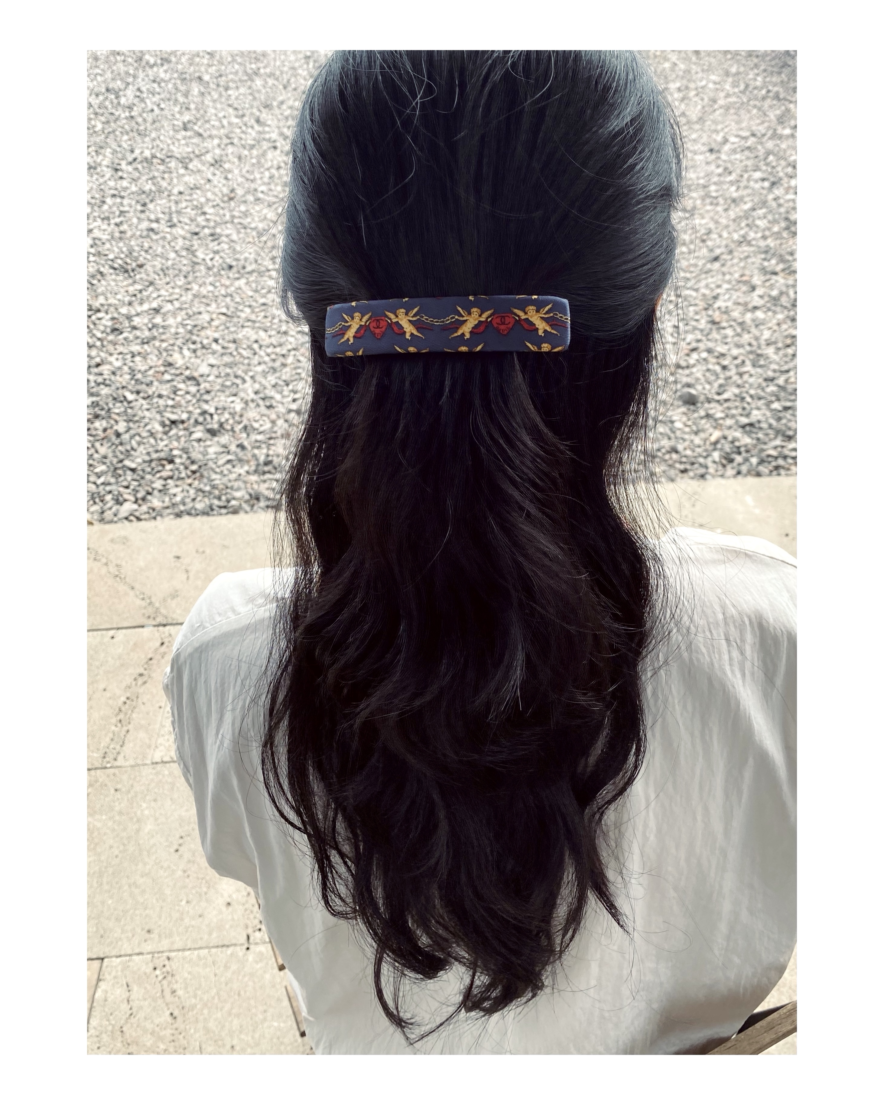 CHANEL angel CC silk hairclip no.20