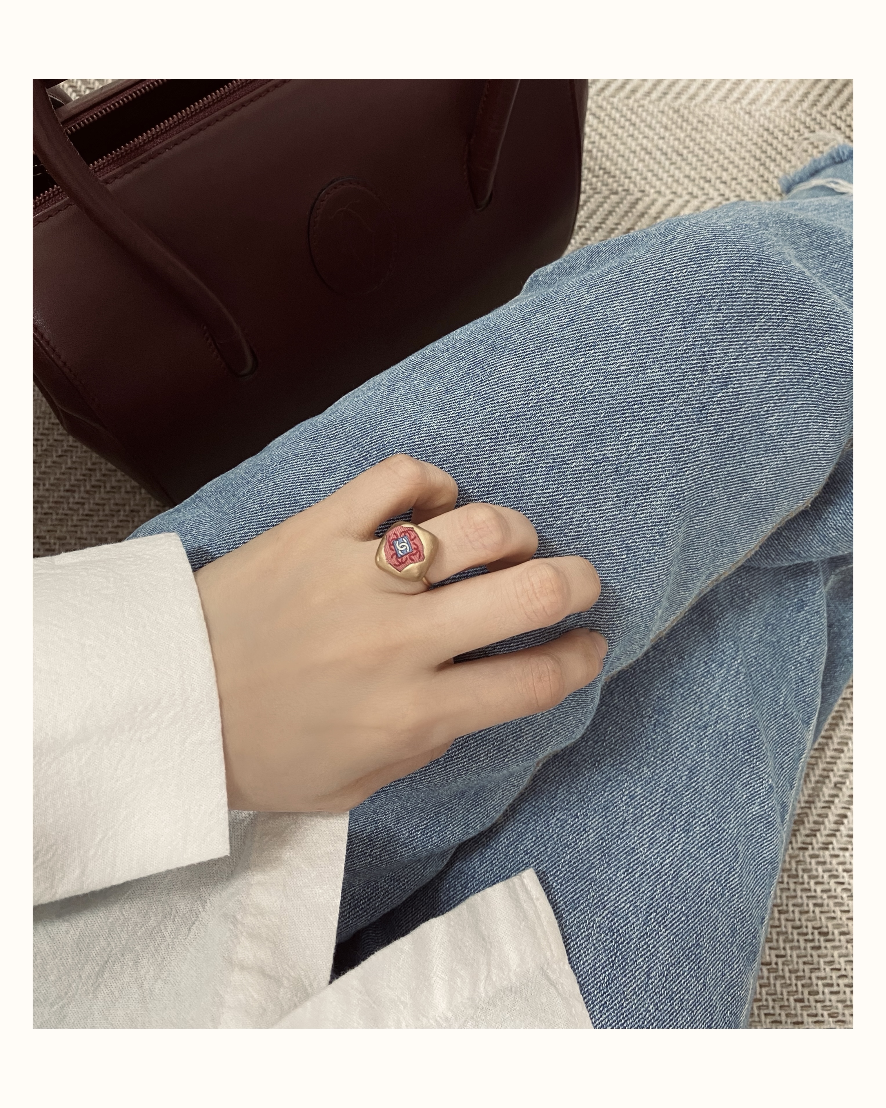 CHANEL rose CC ring no.23