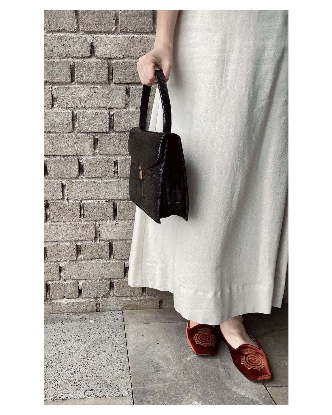Vintage crocodile tote bag no.13