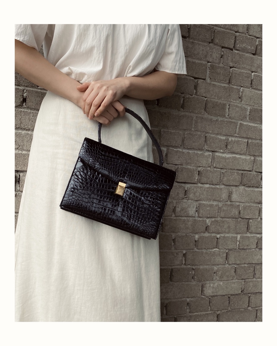 Vintage crocodile tote bag no.13