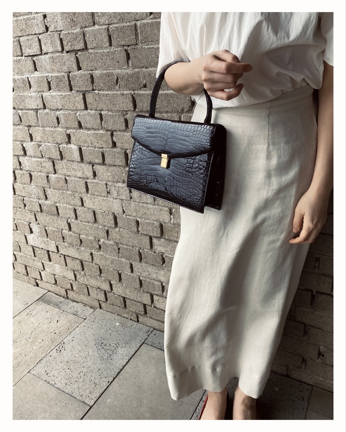 Vintage crocodile tote bag no.13