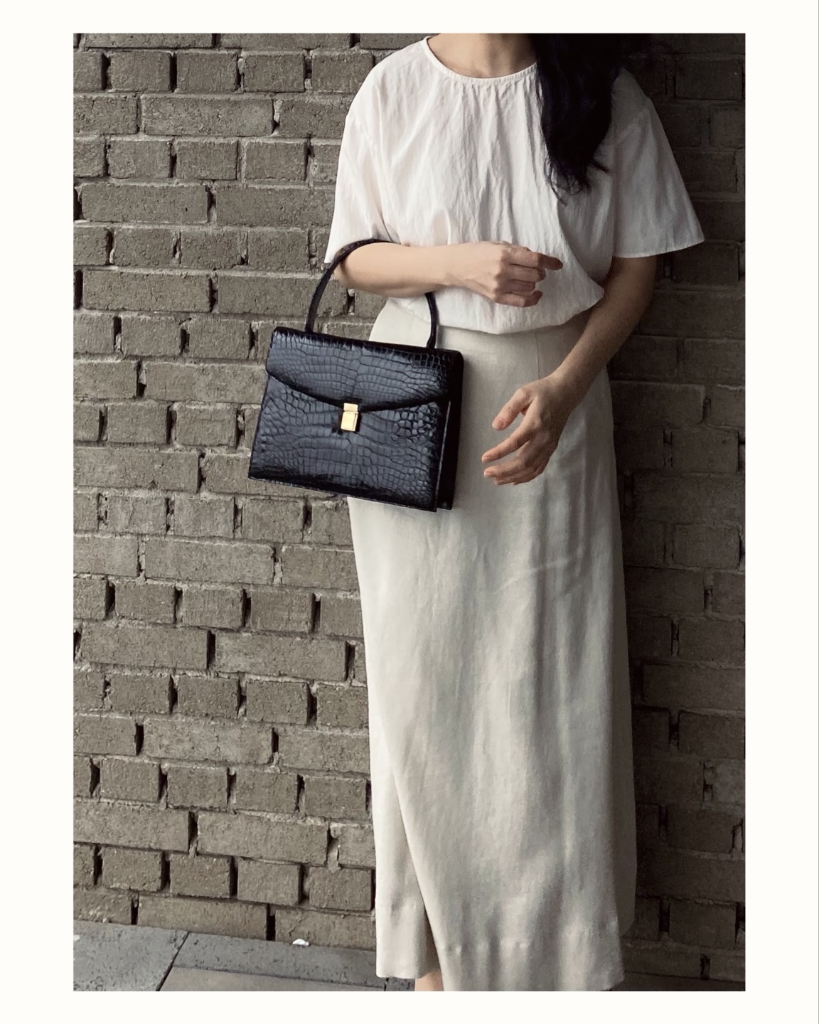 Vintage crocodile tote bag no.13