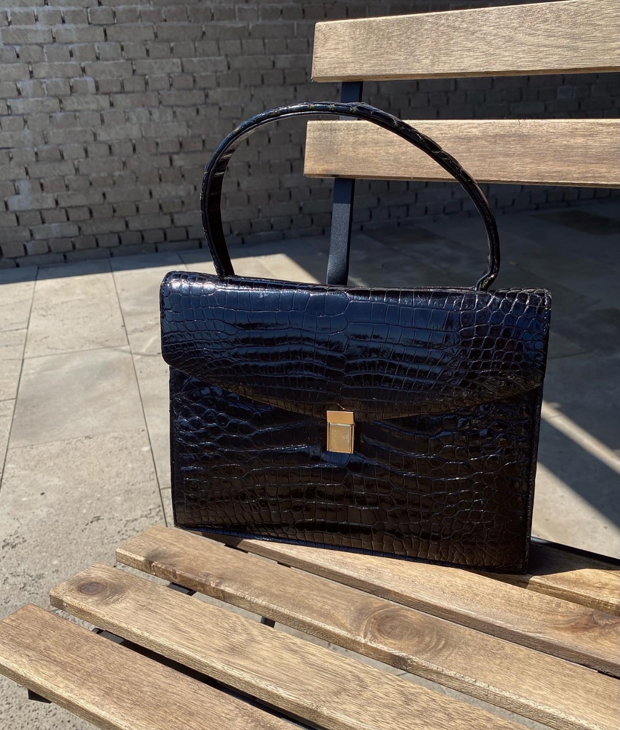 Vintage crocodile tote bag no.13