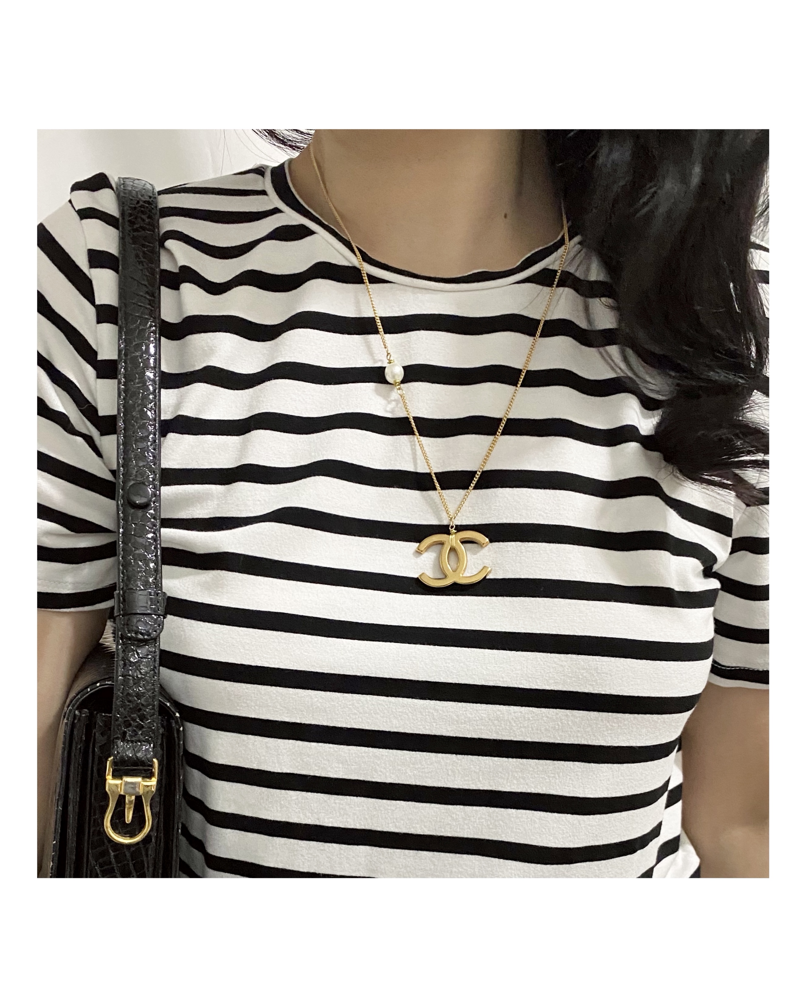 CHANEL hanger CC pearl necklace no.12