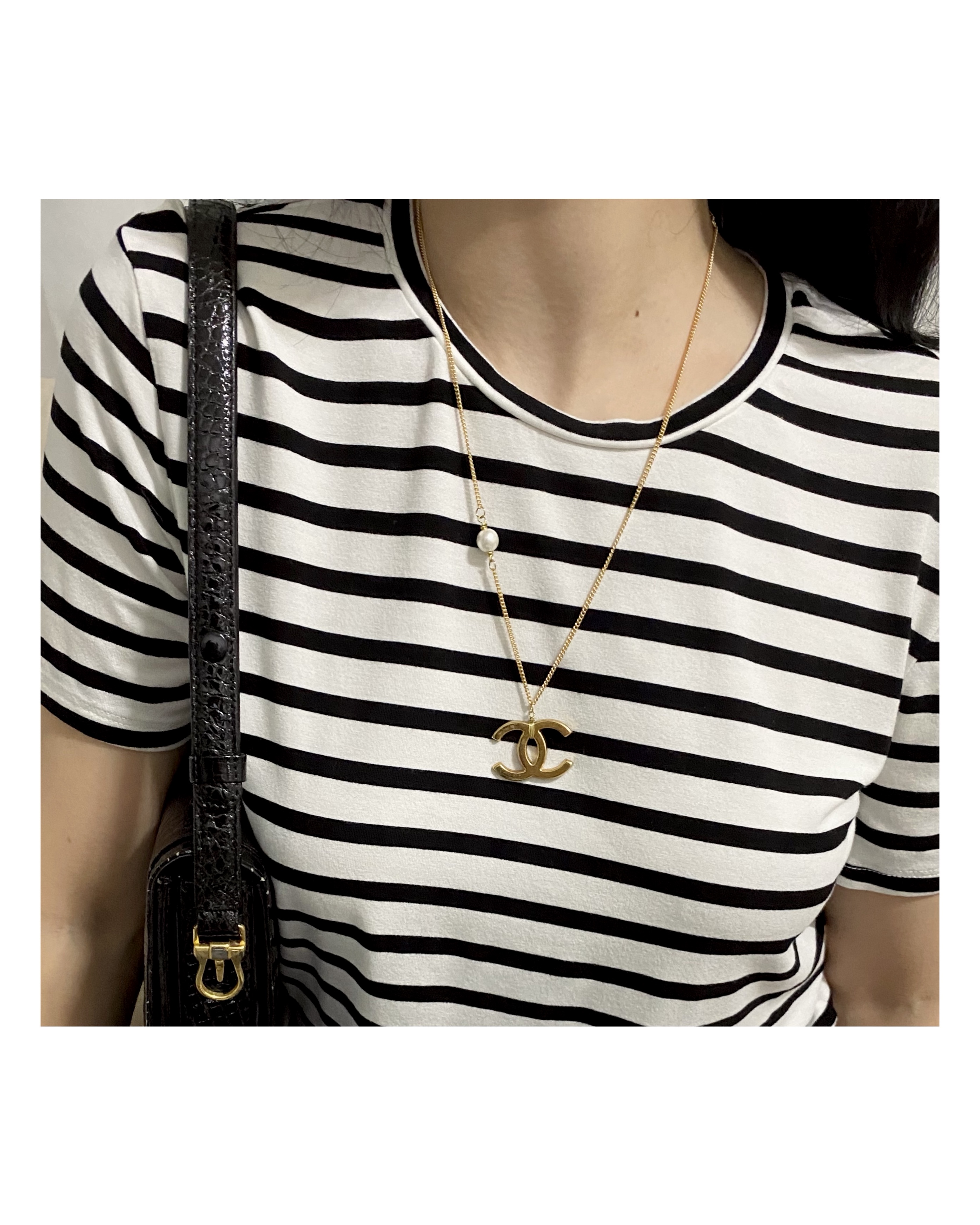 CHANEL hanger CC pearl necklace no.12