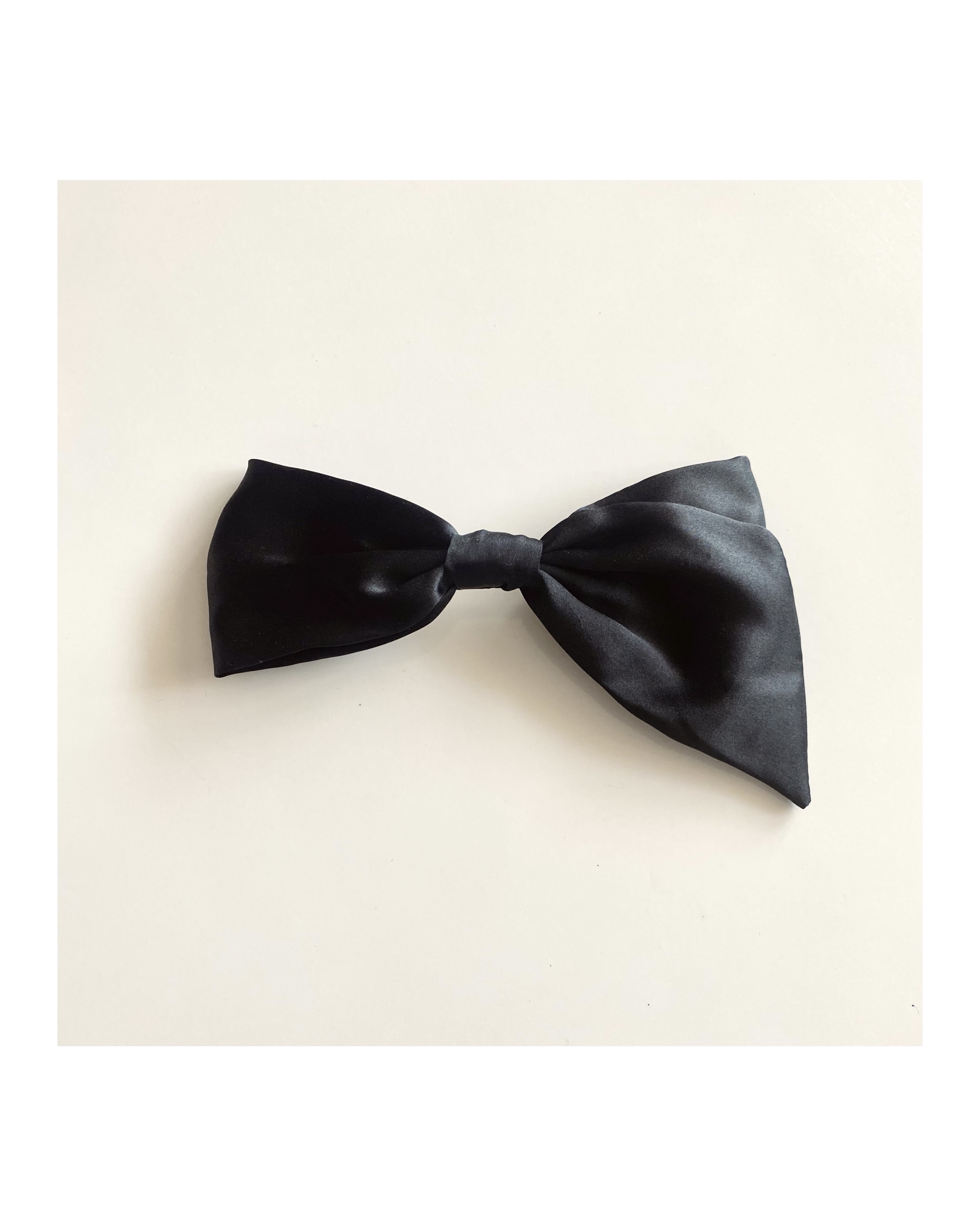 100% silk black ribbon hair clip no.28