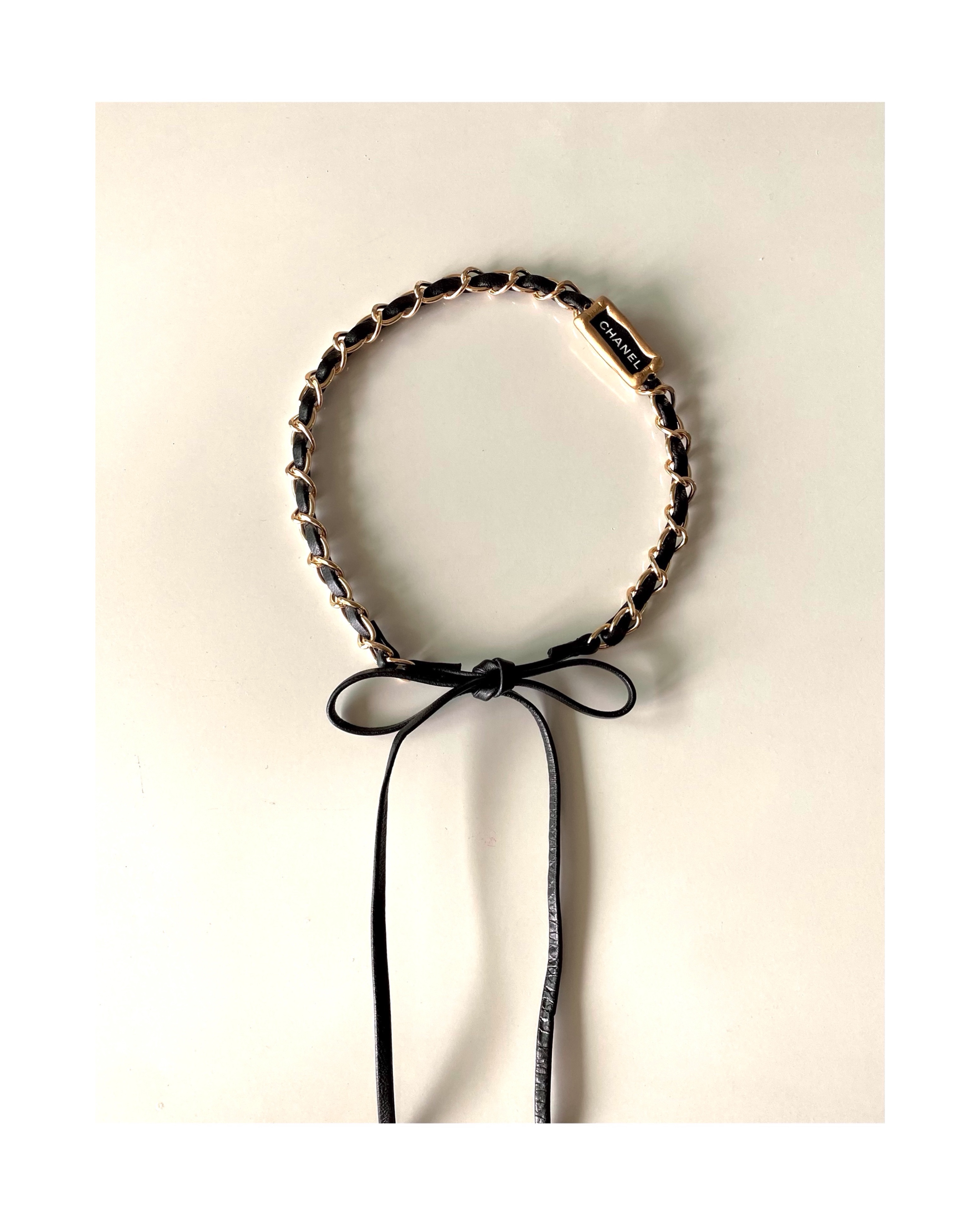 Leather chain Initial cham strap (ver. gold) no.30