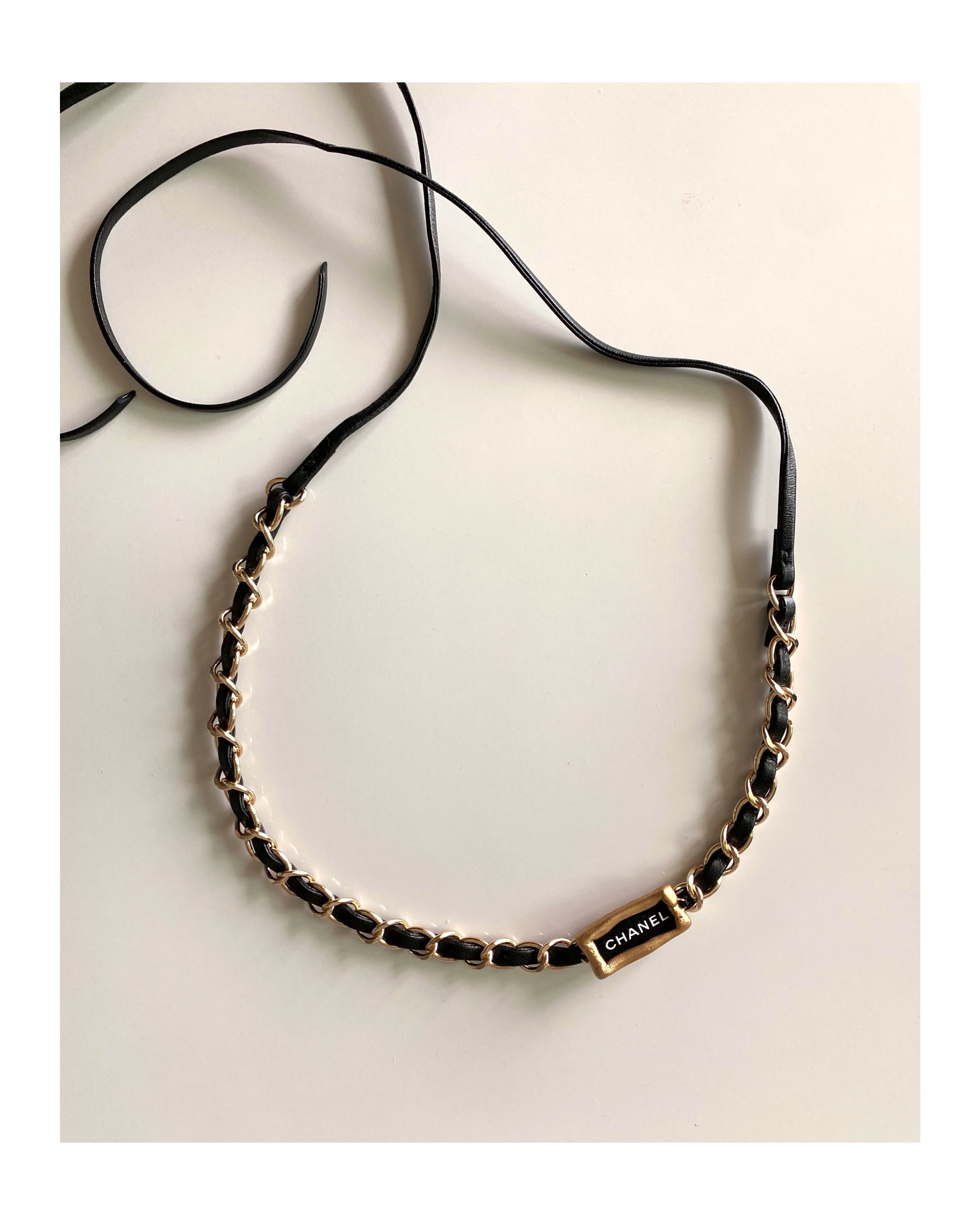 Leather chain Initial cham strap (ver. gold) no.30