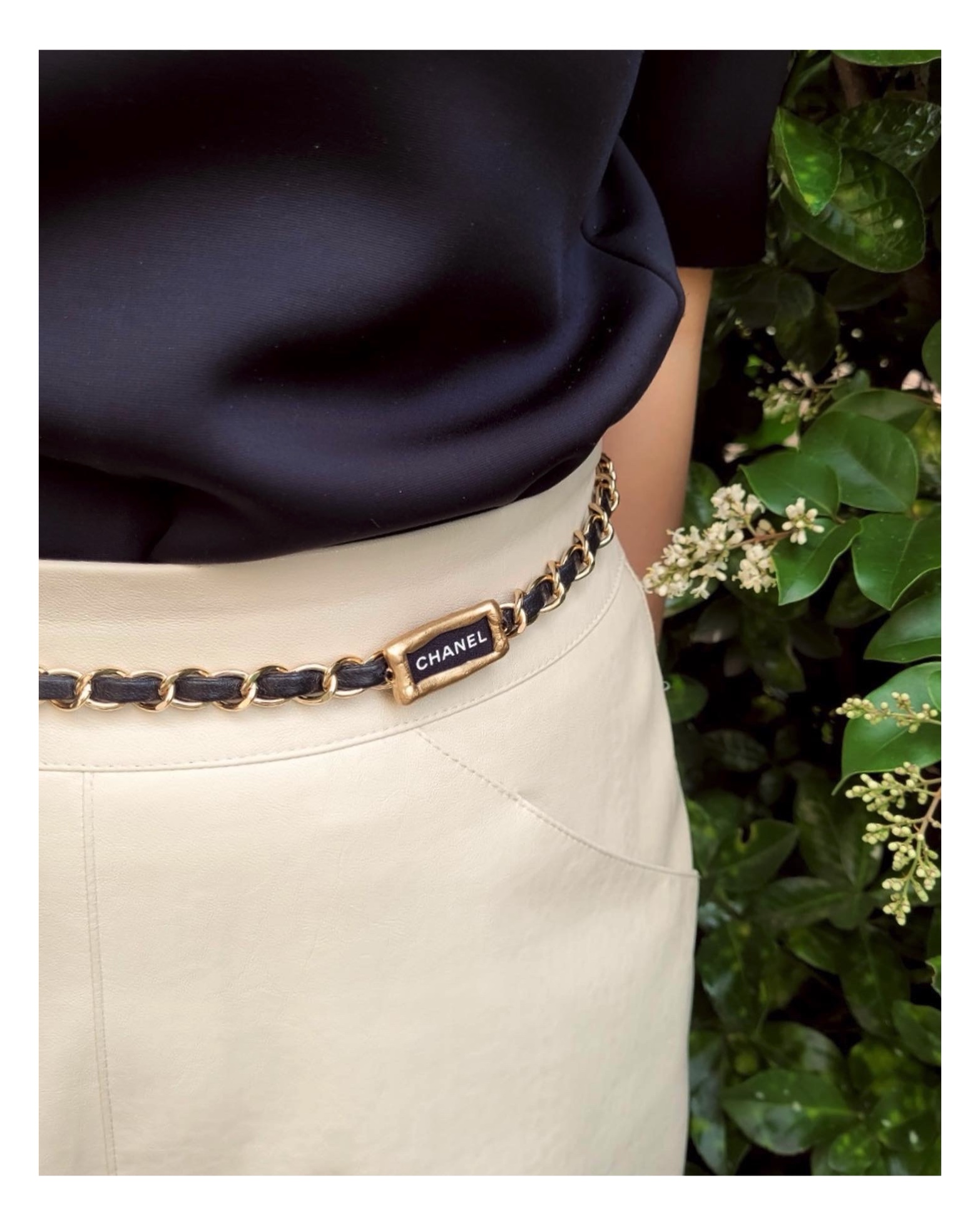 Leather chain Initial cham strap (ver. gold) no.30