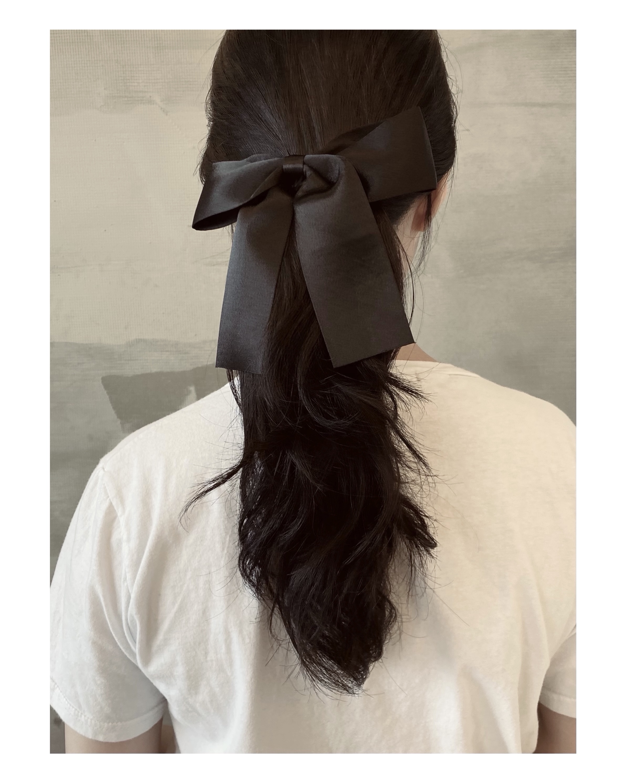 Classic black ribbon hair clip ver.1 no.29