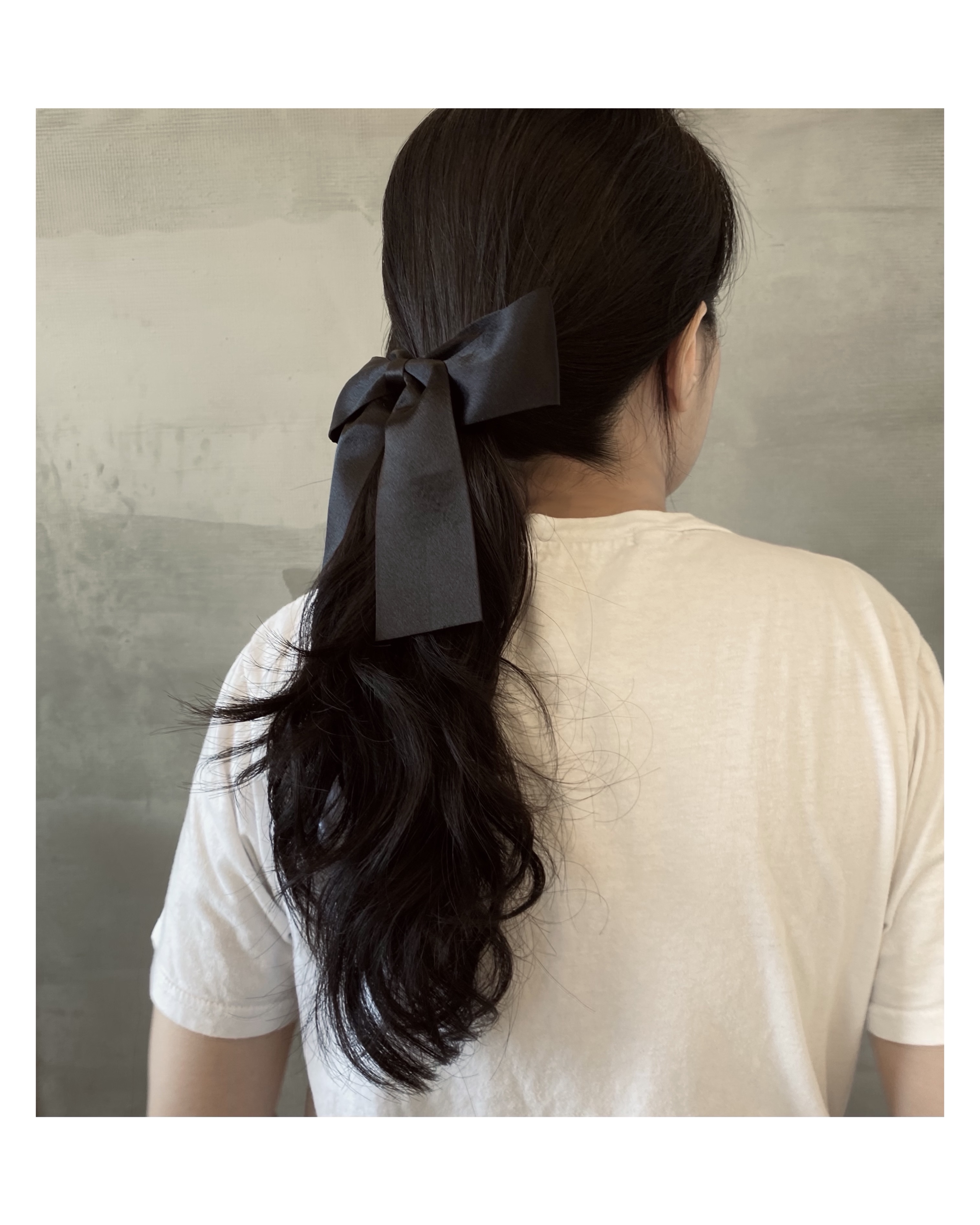 Classic black ribbon hair clip ver.1 no.29