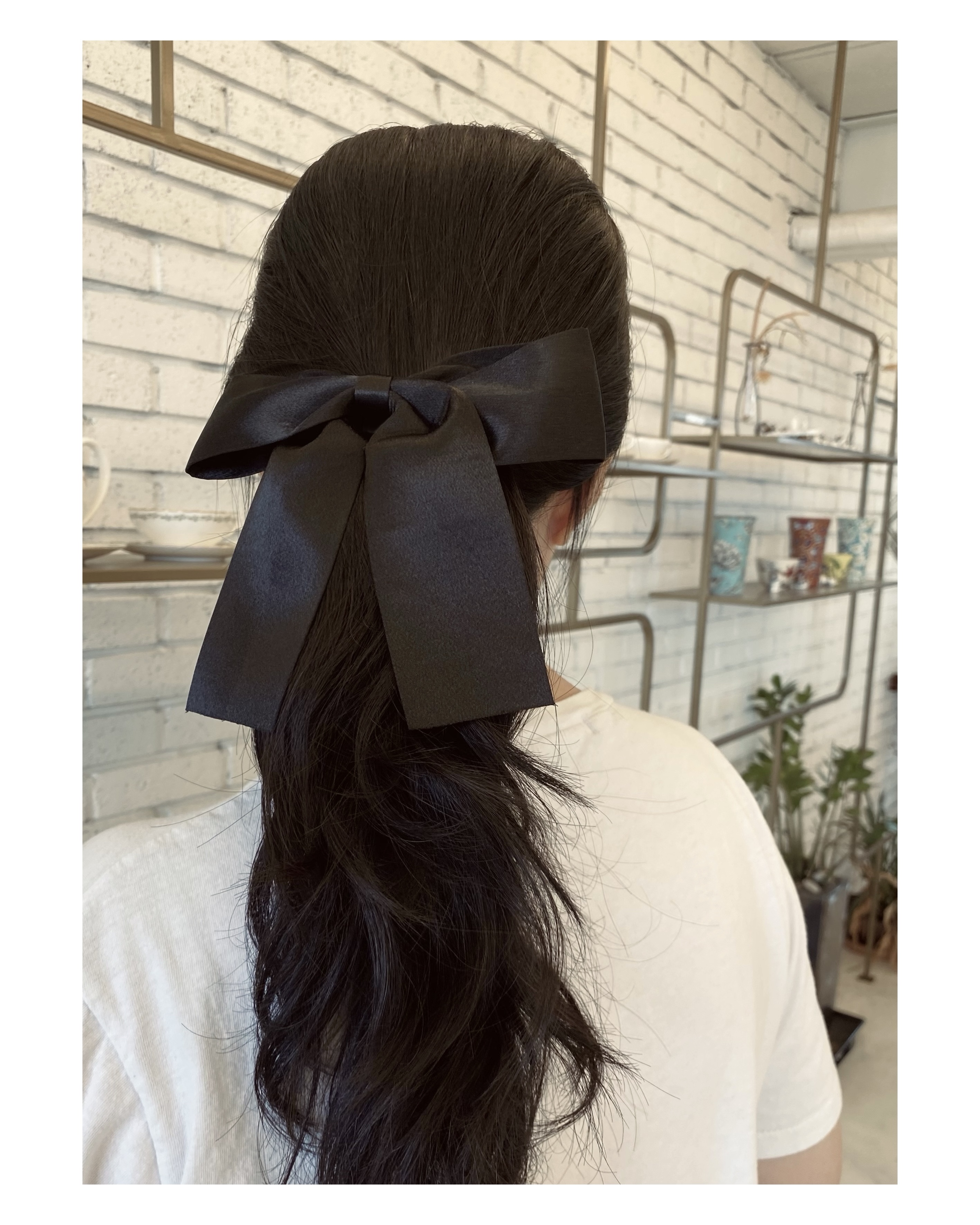 Classic black ribbon hair clip ver.1 no.29