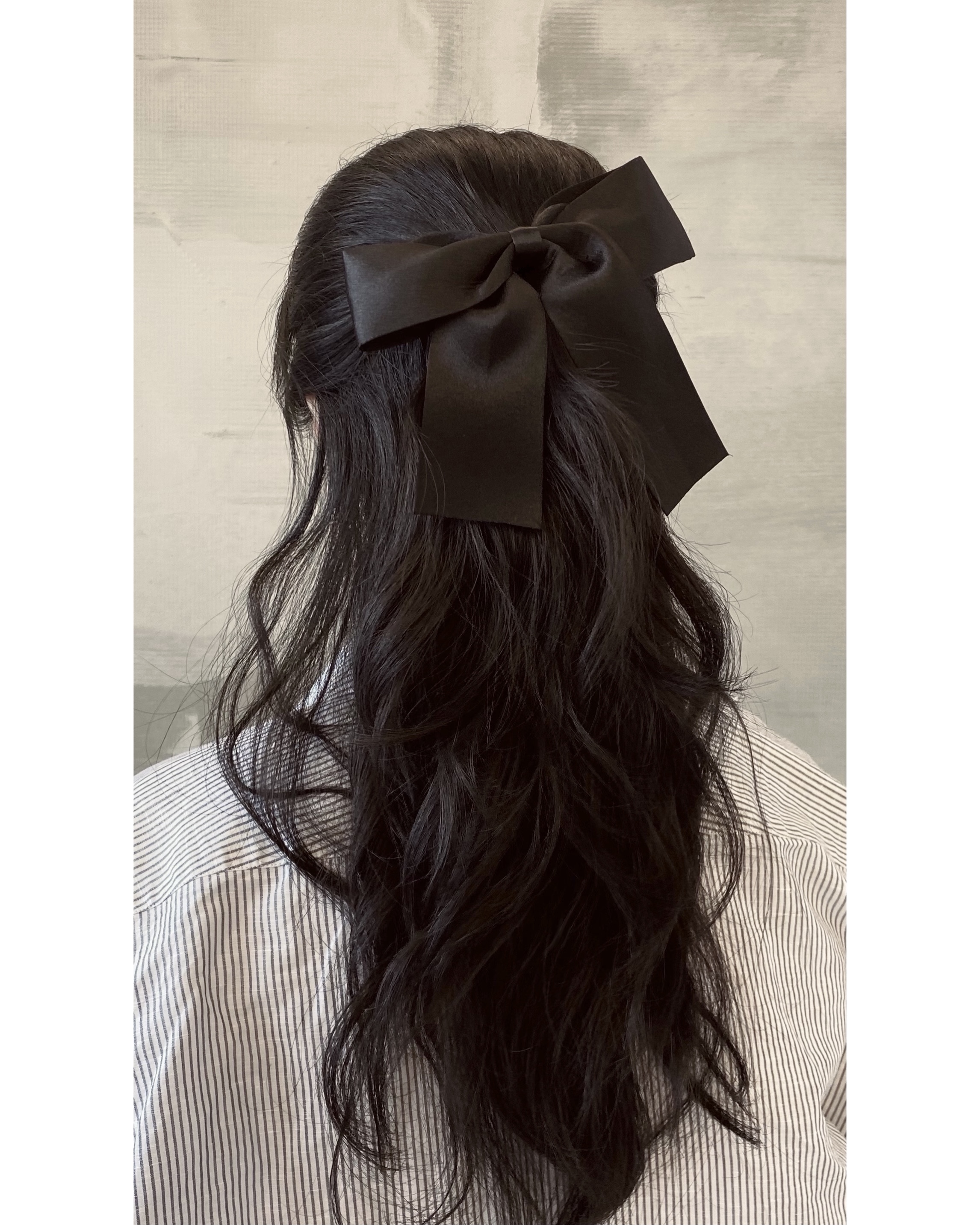 Classic black ribbon hair clip ver.1 no.29