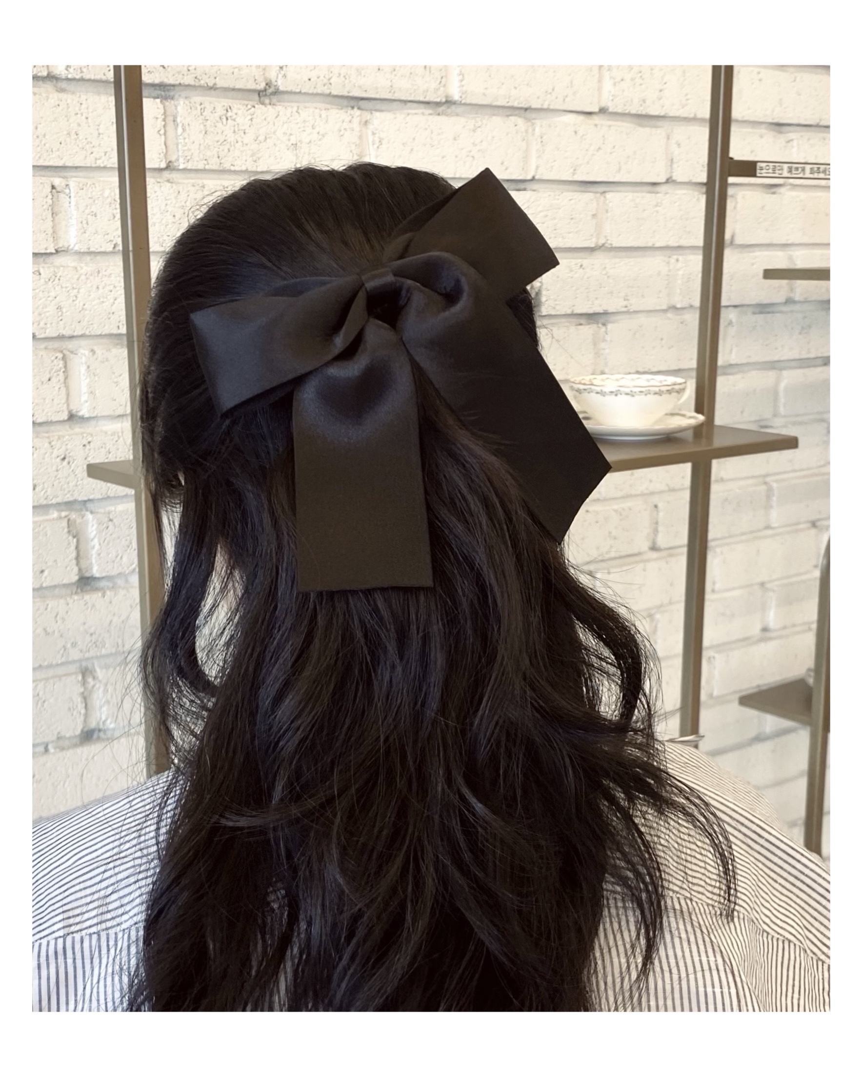 Classic black ribbon hair clip ver.1 no.29