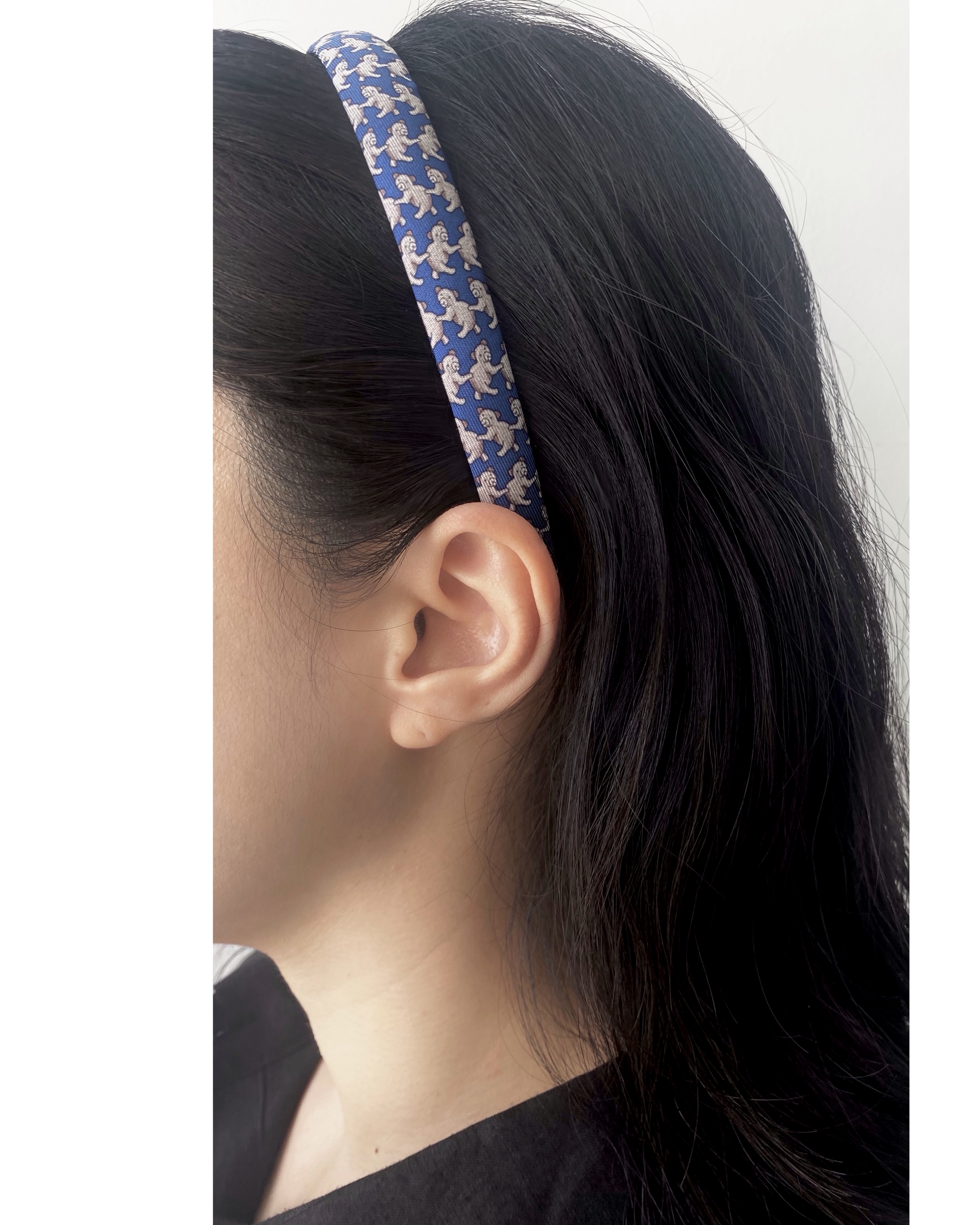 Hermes bear pattern silk hair band no.30