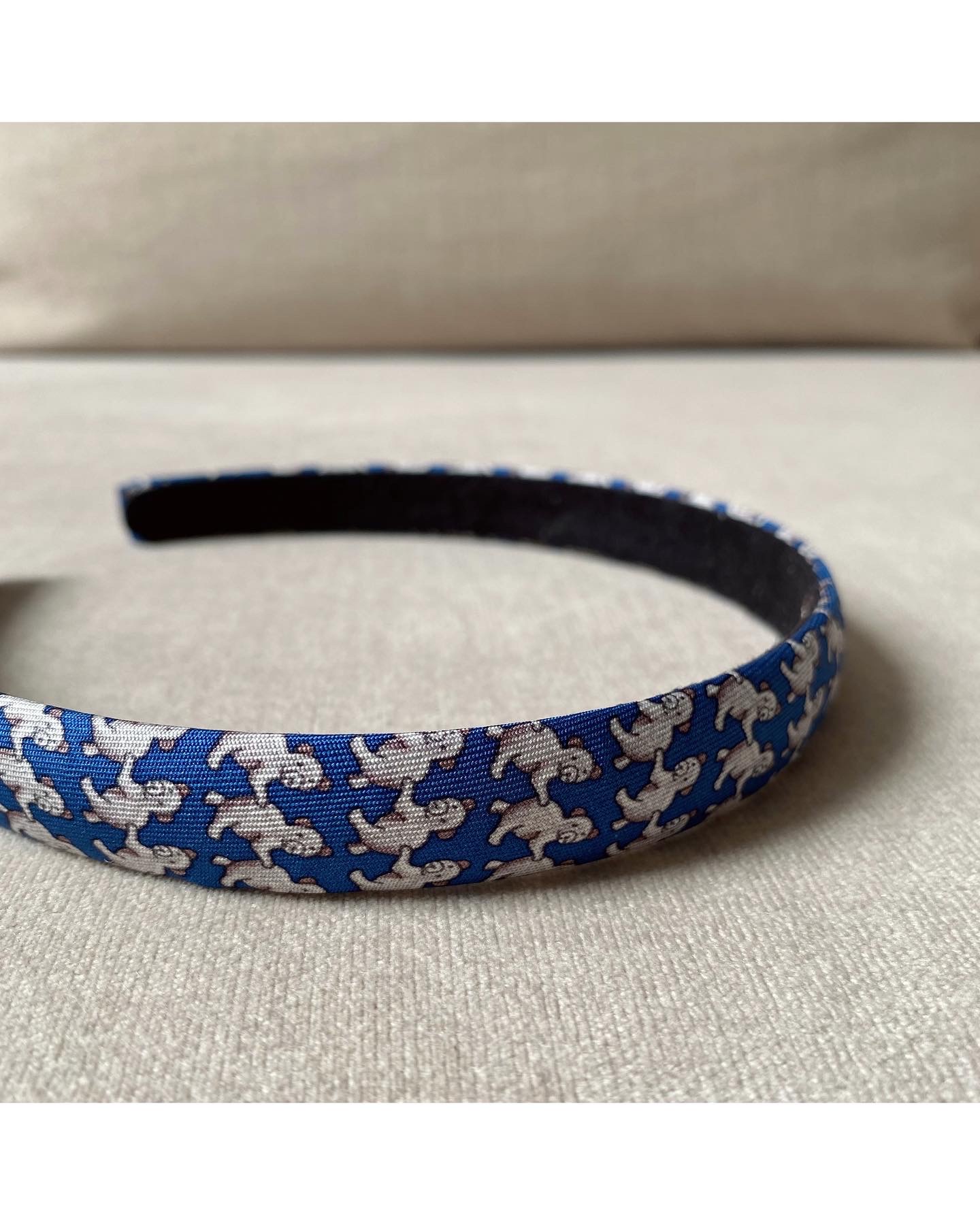 Hermes bear pattern silk hair band no.30