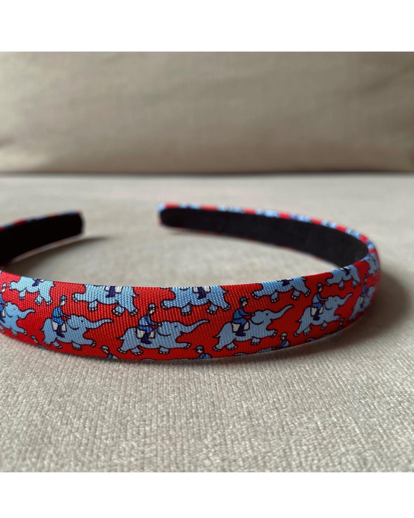 Hermes elephant pattern silk hair band no.32