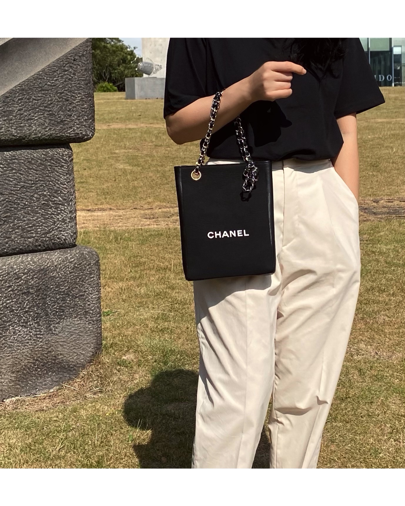 CHANEL dust X leather Initial bag no.22