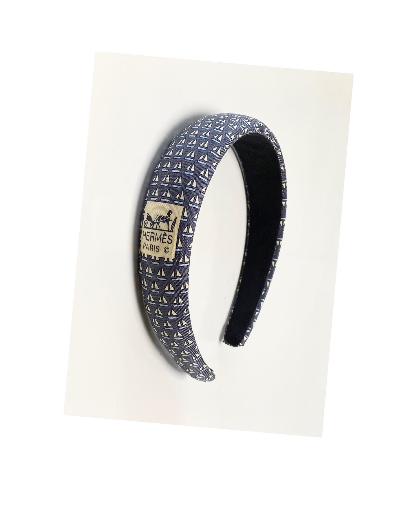 HERMES yacht pattern logo hair band no.43
