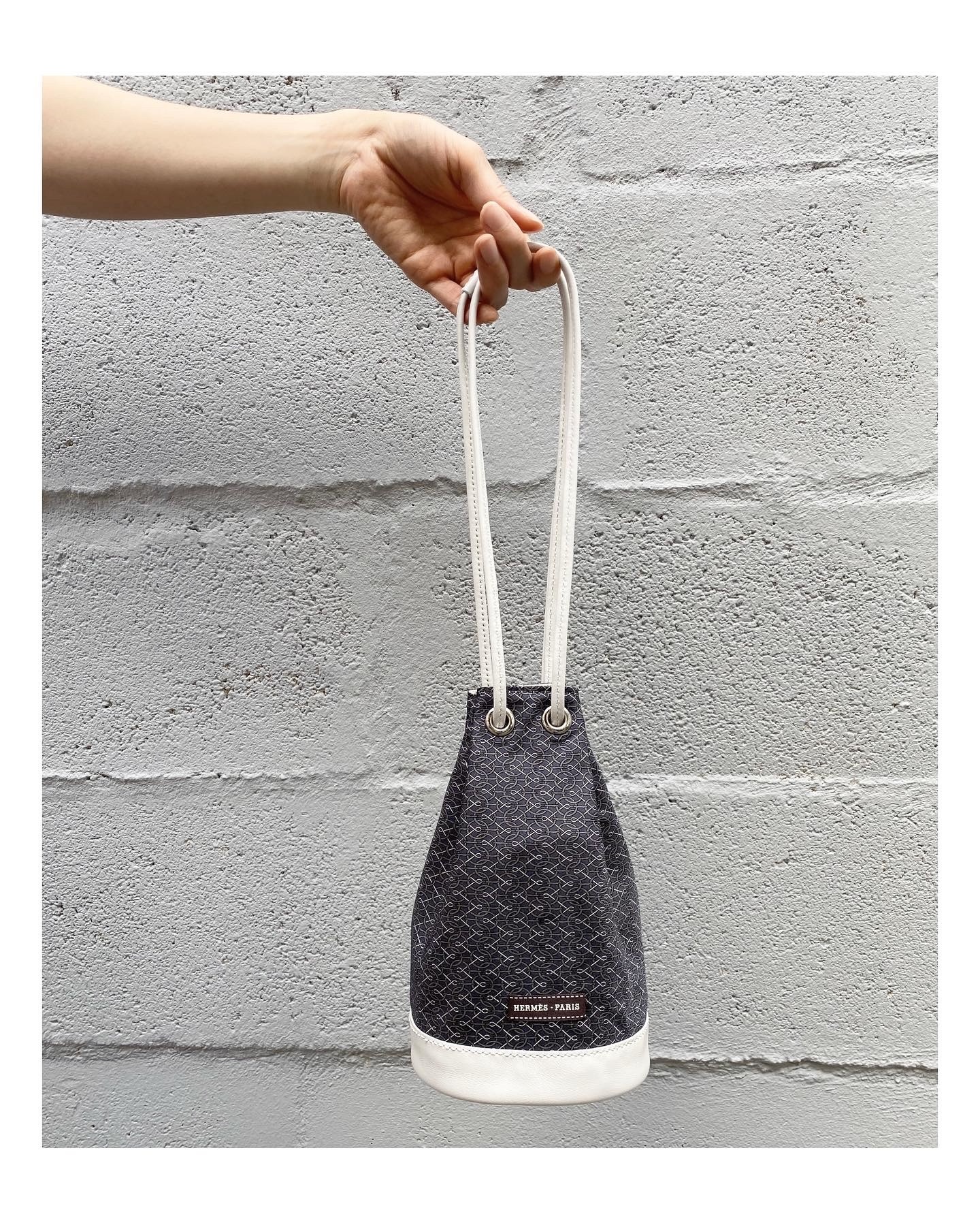 HERMES silk mini bucket bag