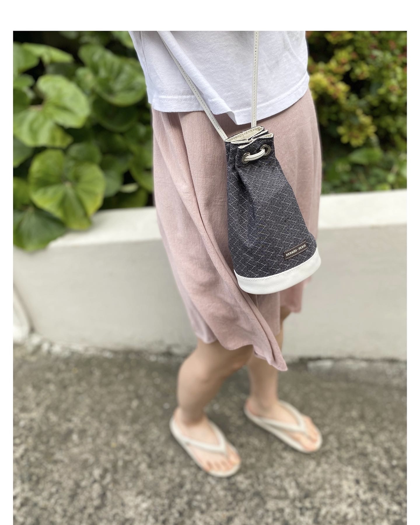 HERMES silk mini bucket bag