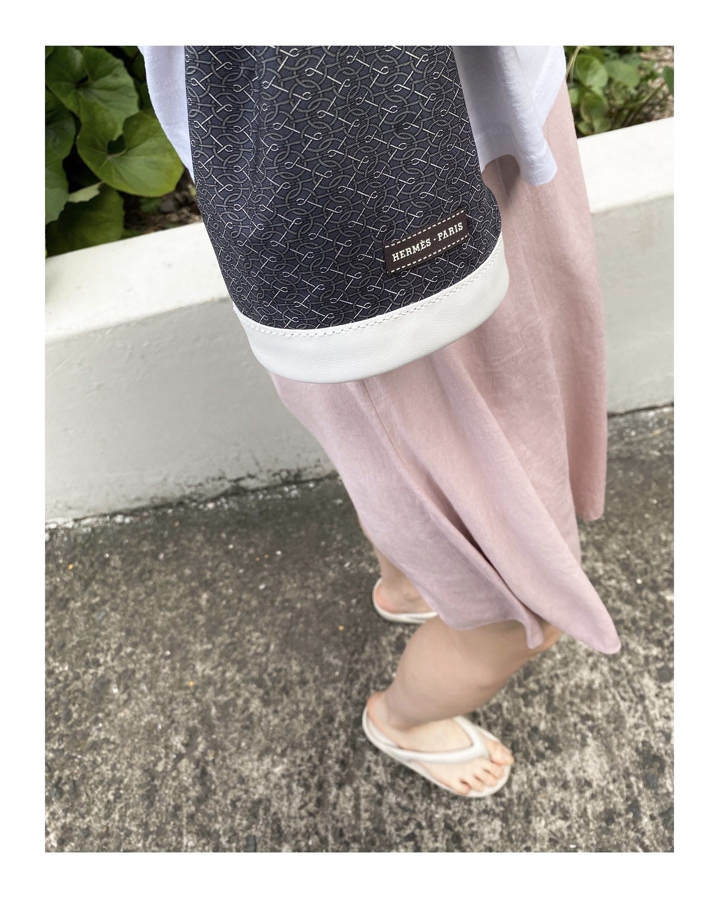 HERMES silk mini bucket bag