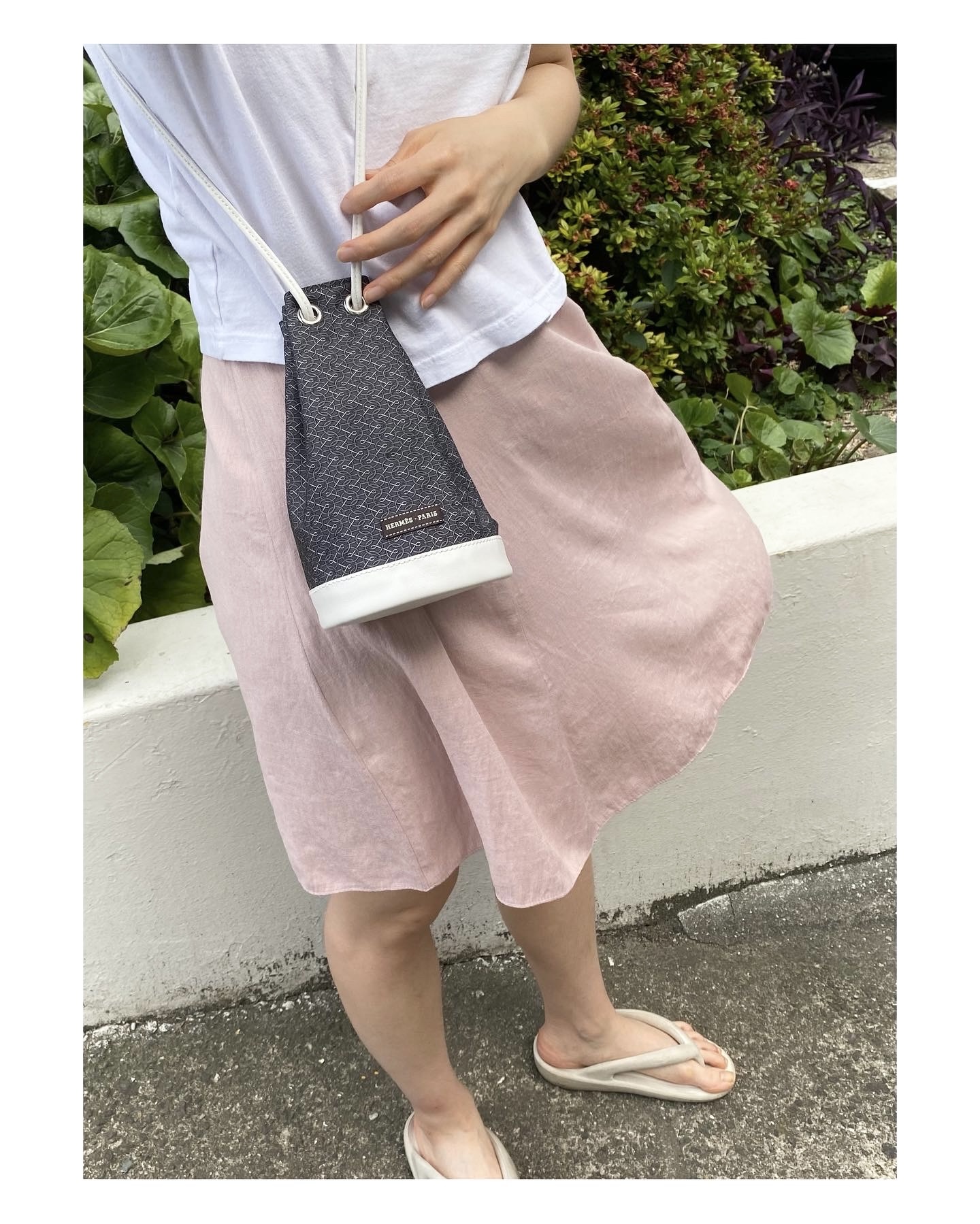 HERMES silk mini bucket bag