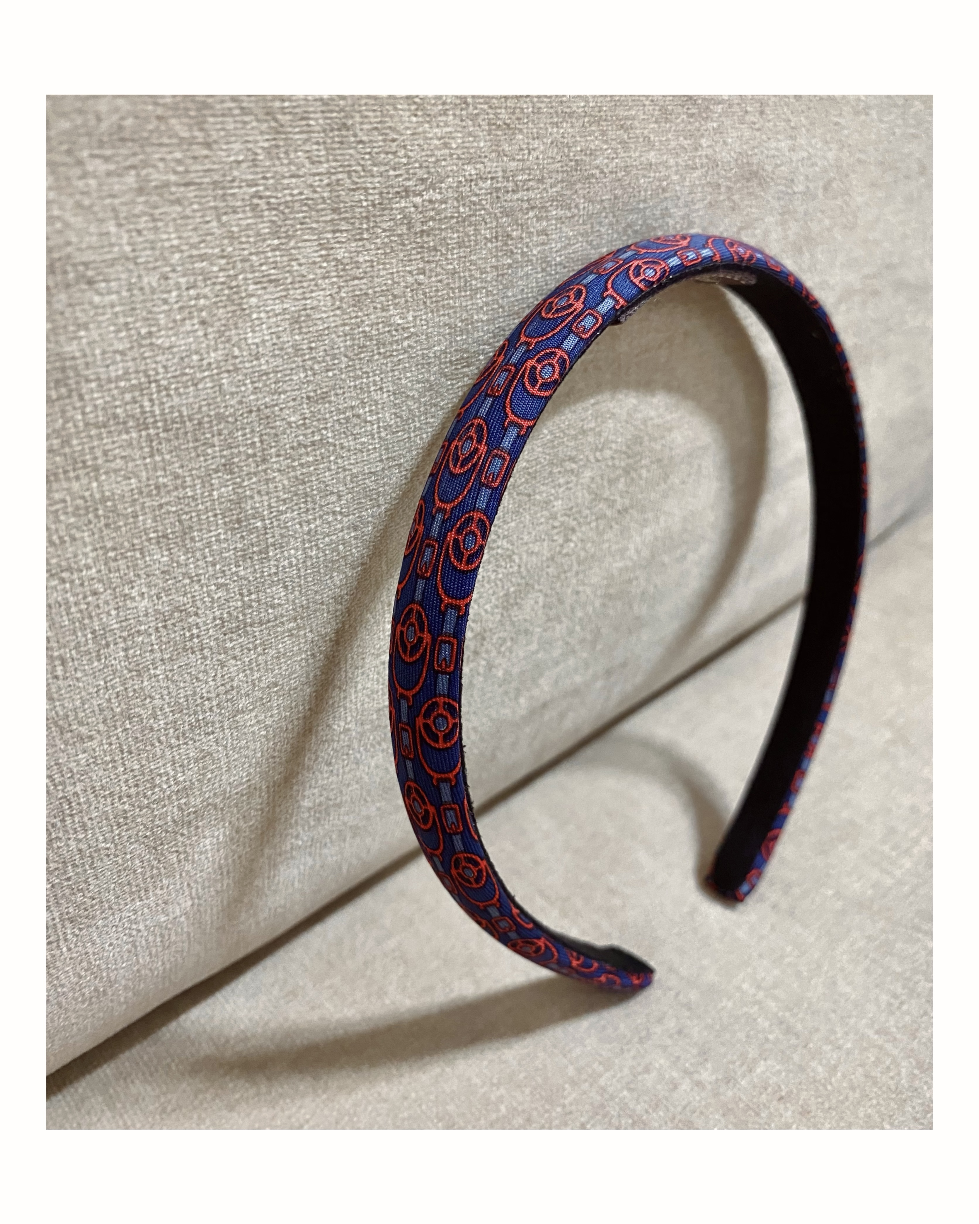 HERMES silk pattern hair band no.46