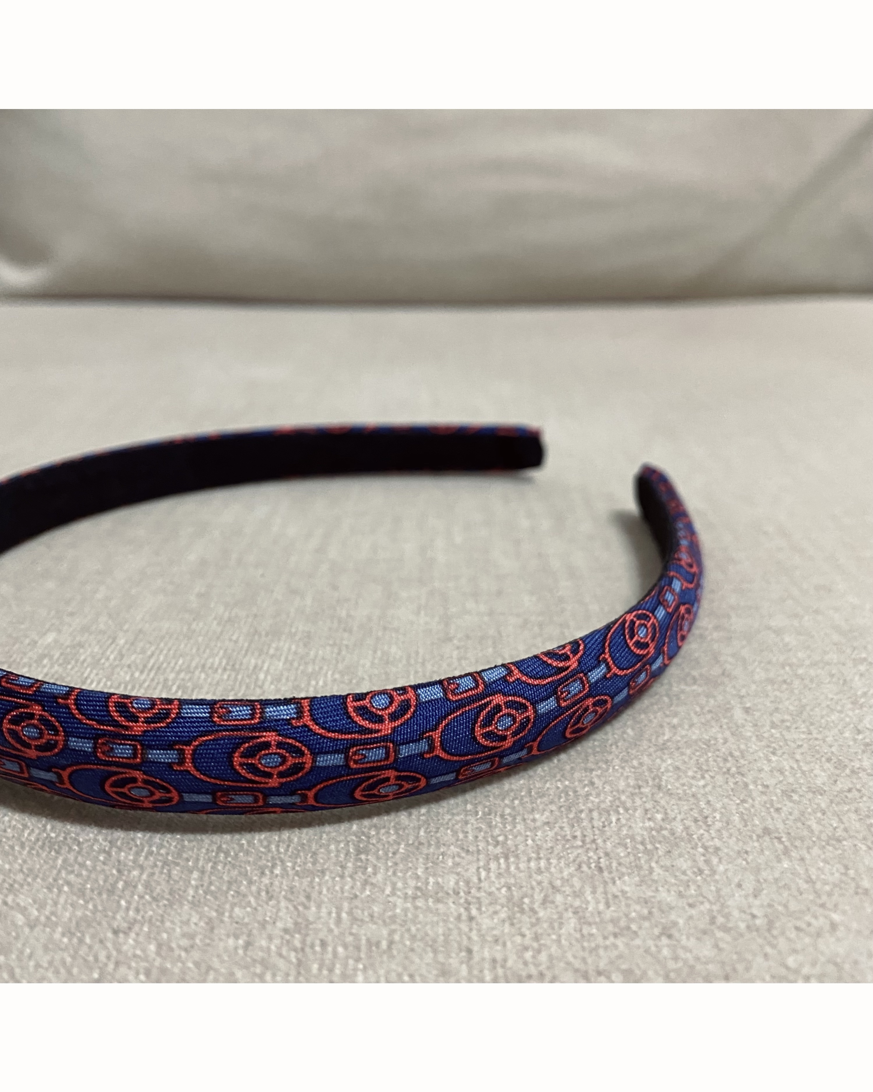 HERMES silk pattern hair band no.46