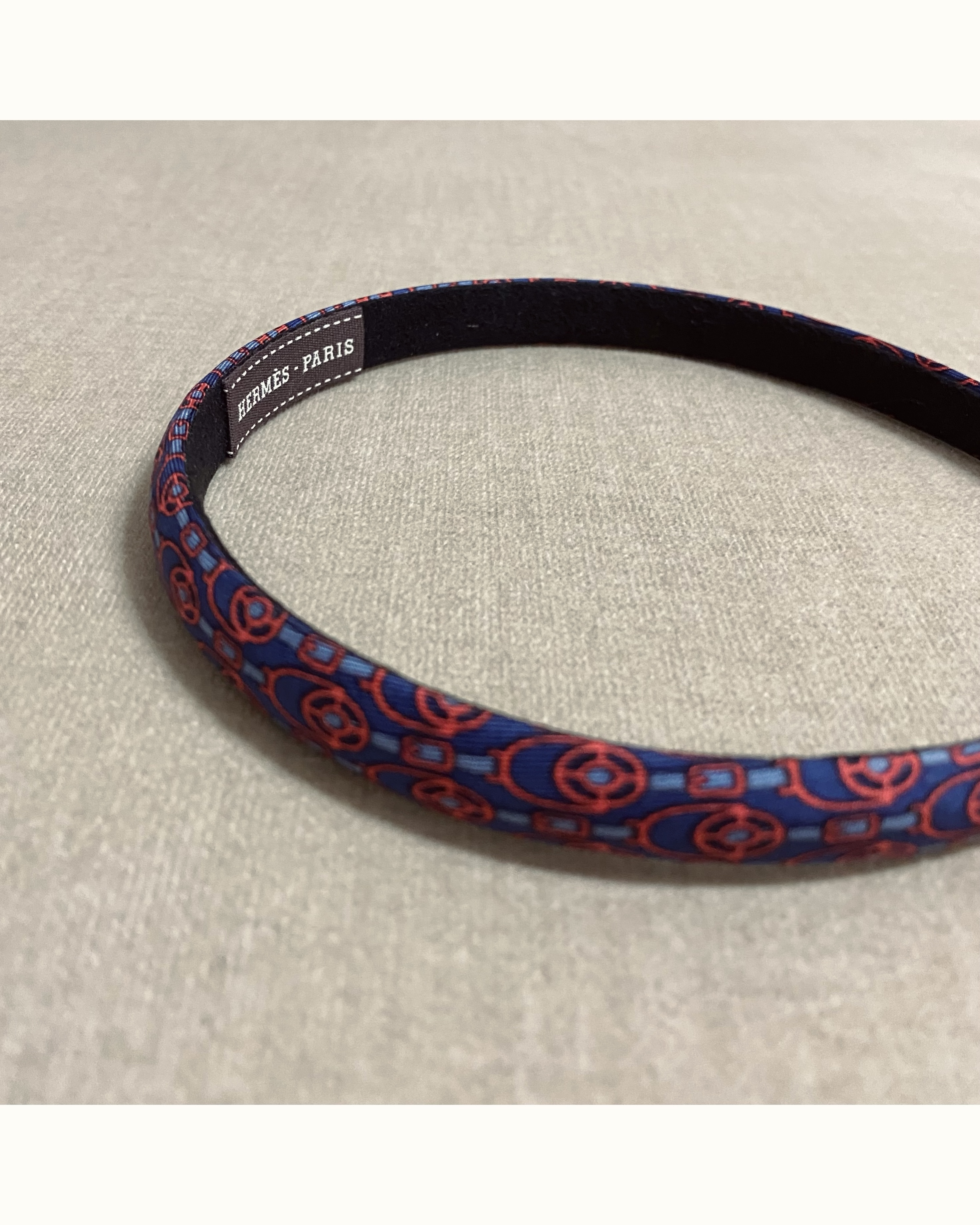 HERMES silk pattern hair band no.46