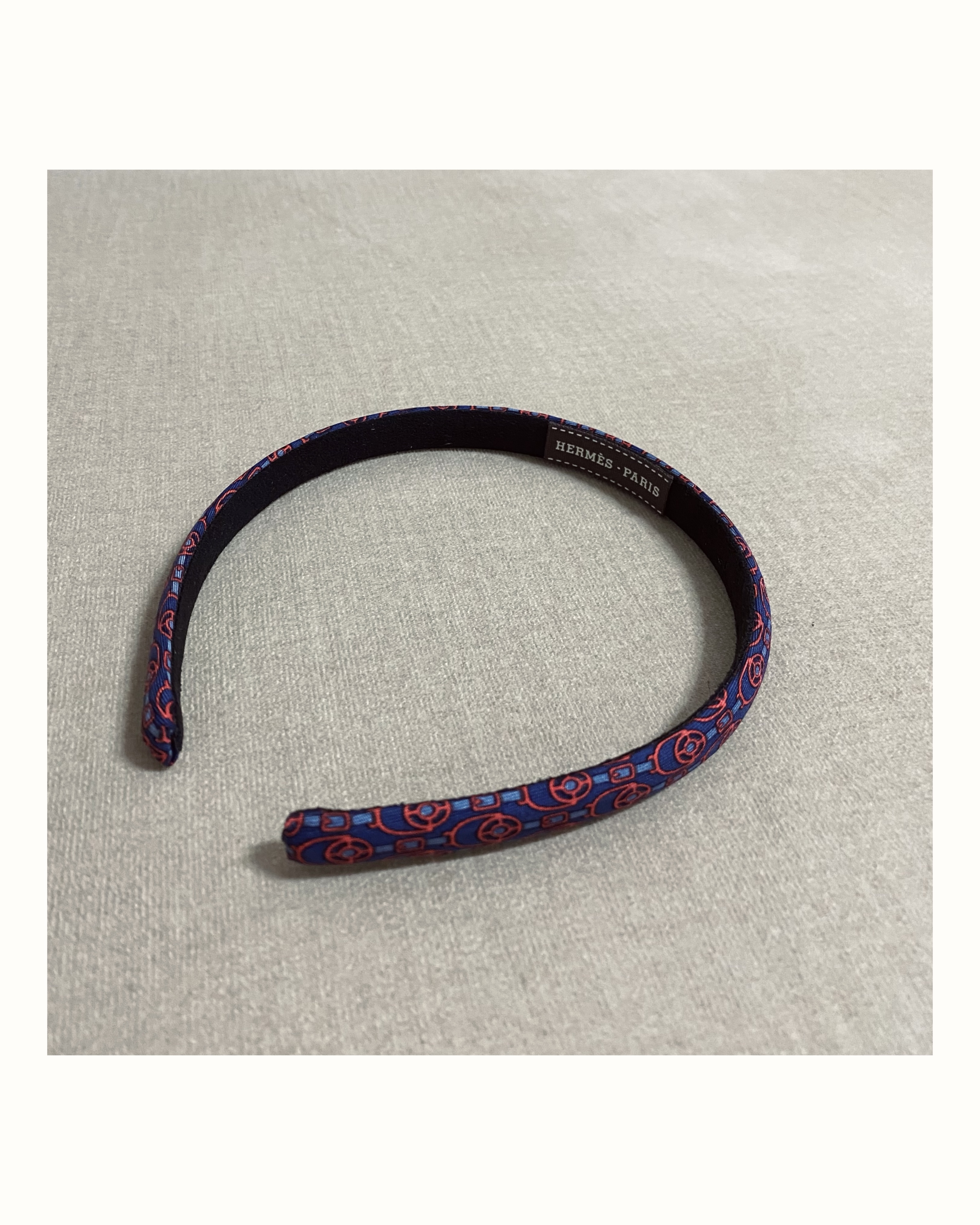 HERMES silk pattern hair band no.46