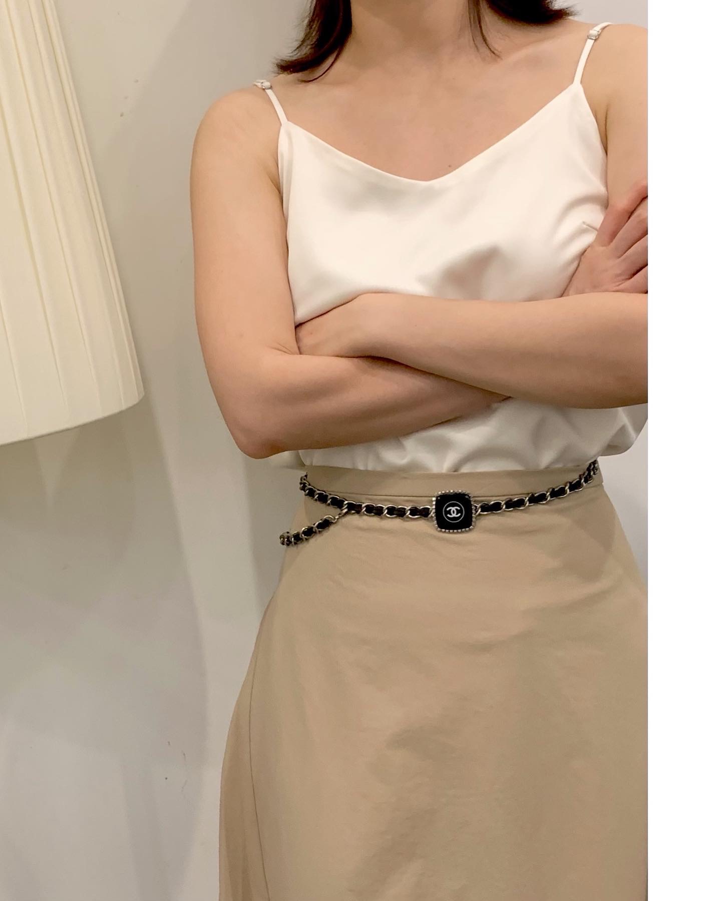 CHANEL Cosmetic leather chain Belt