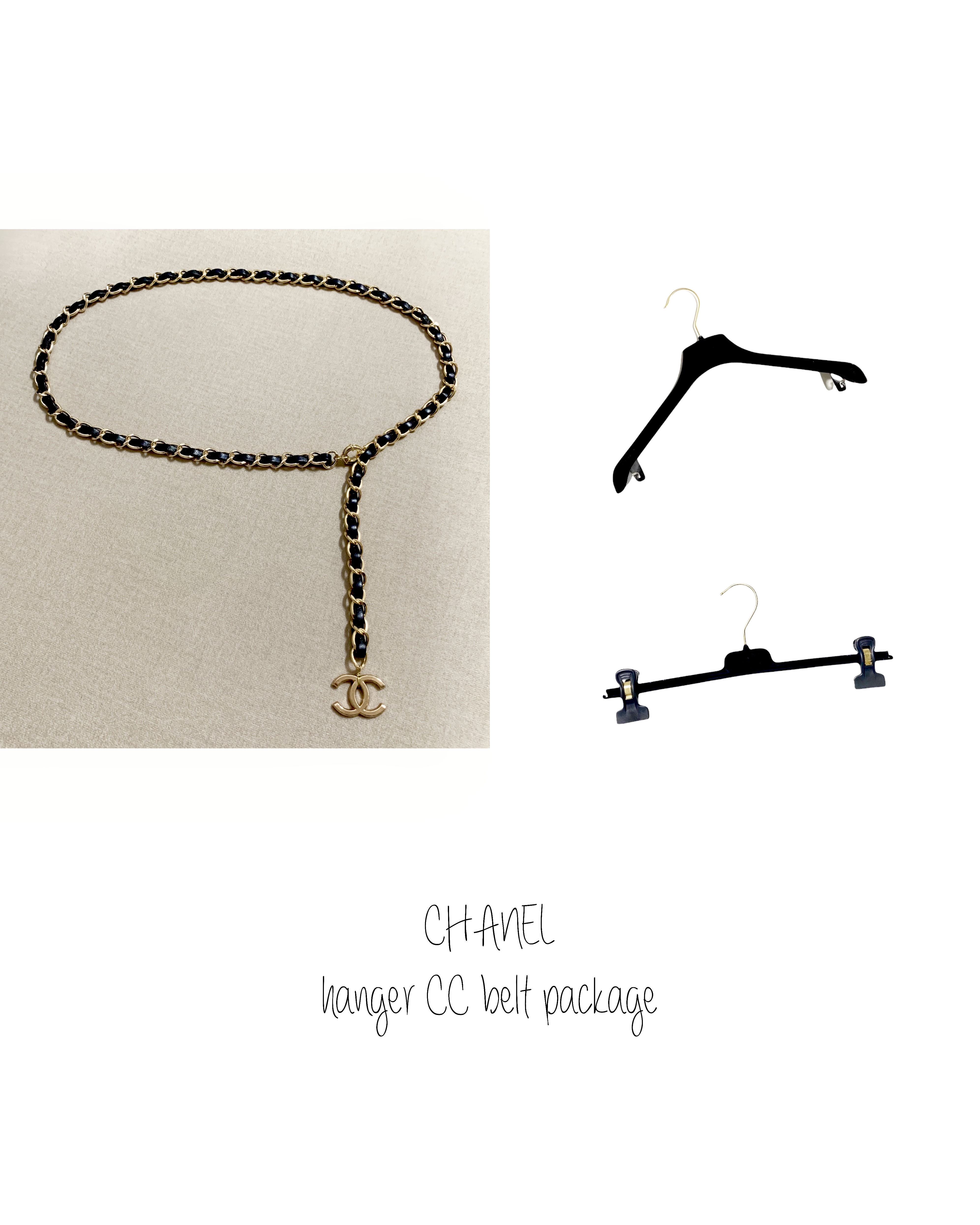 CHANEL hanger CC leather chain belt no.14