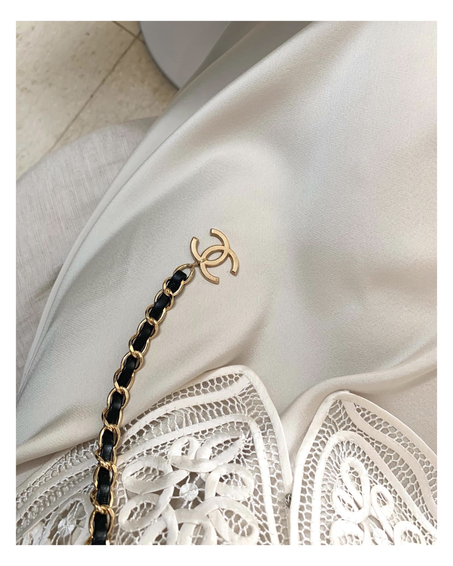 CHANEL hanger CC leather chain belt no.14