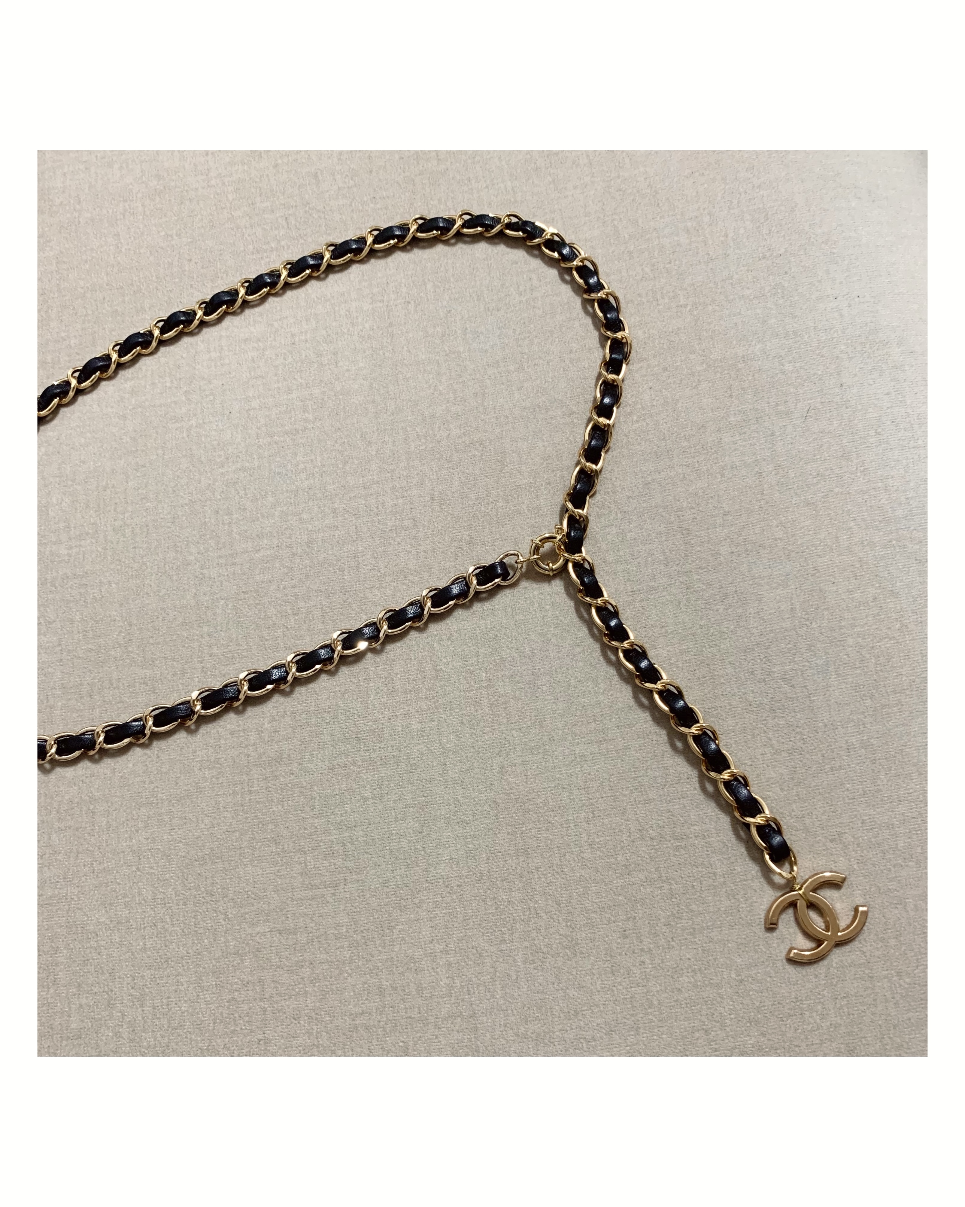 CHANEL hanger CC leather chain belt no.14