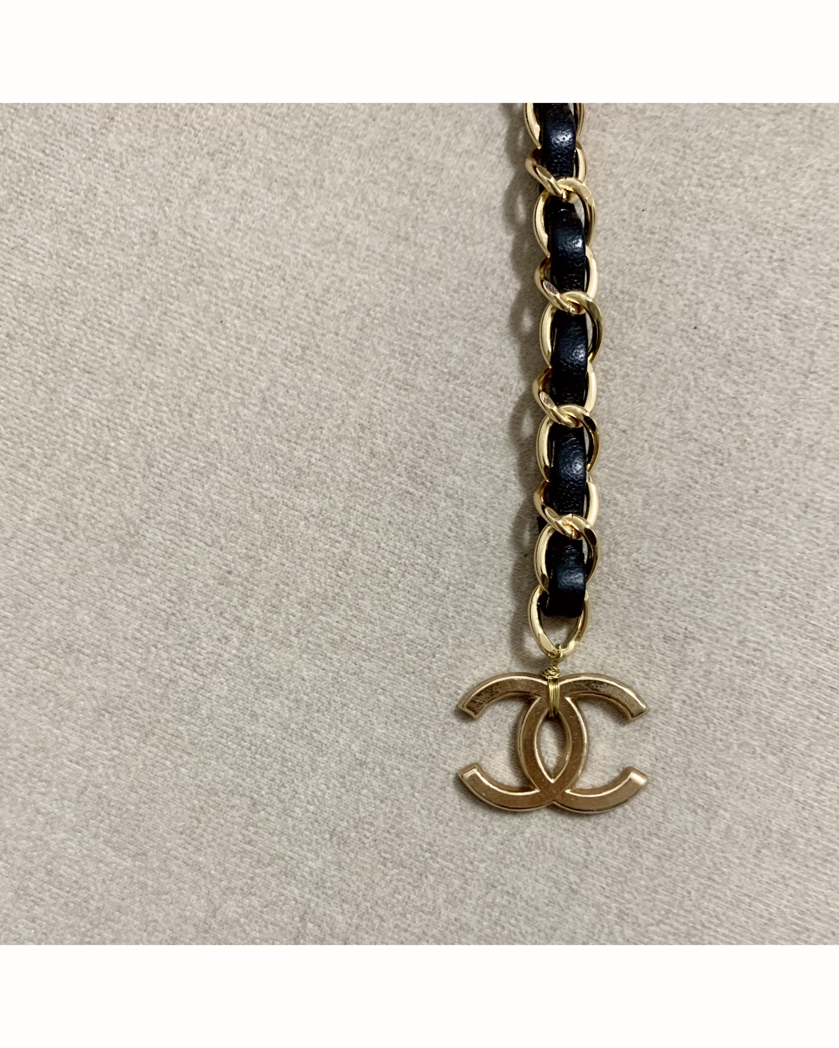 CHANEL hanger CC leather chain belt no.14