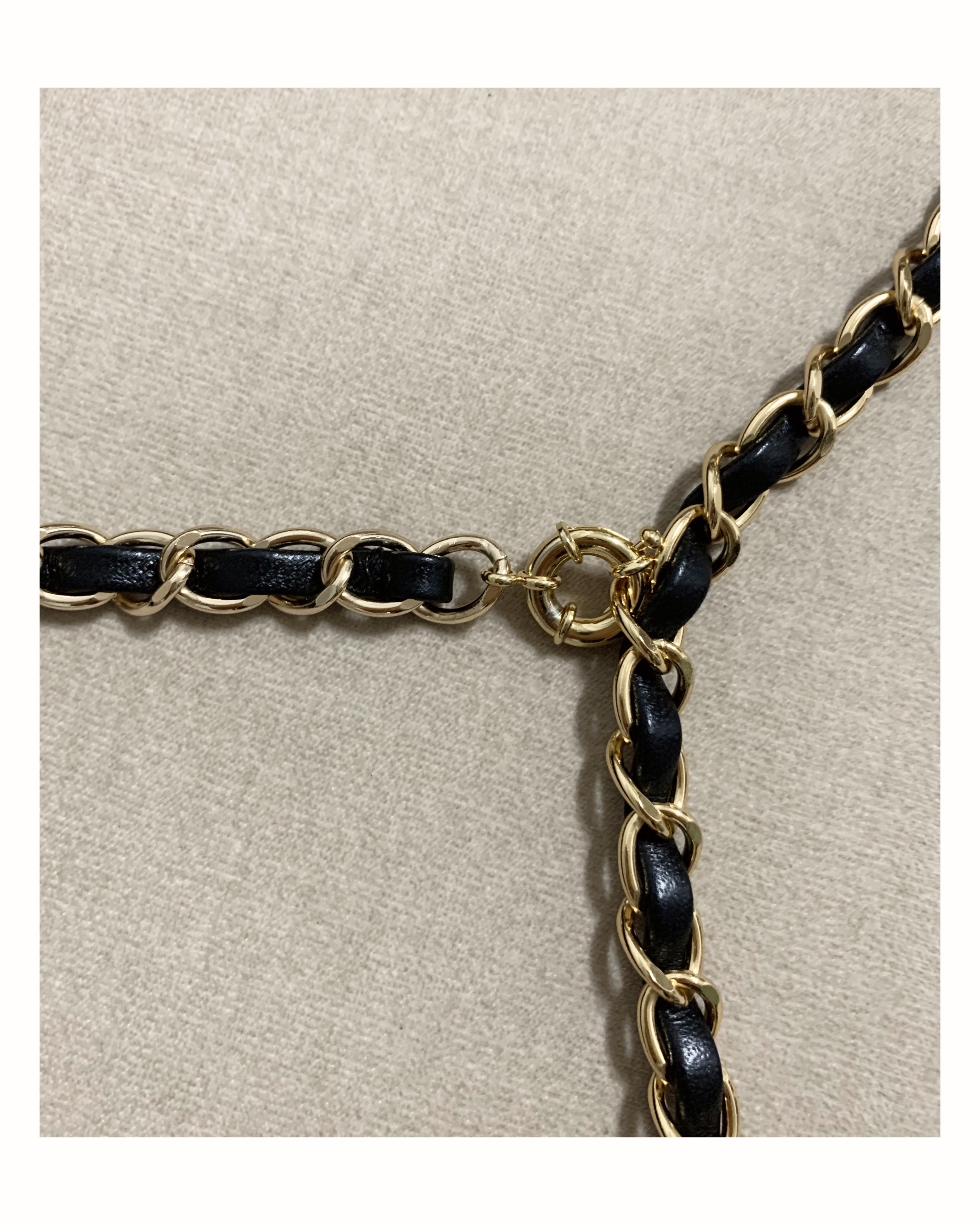 CHANEL hanger CC leather chain belt no.14