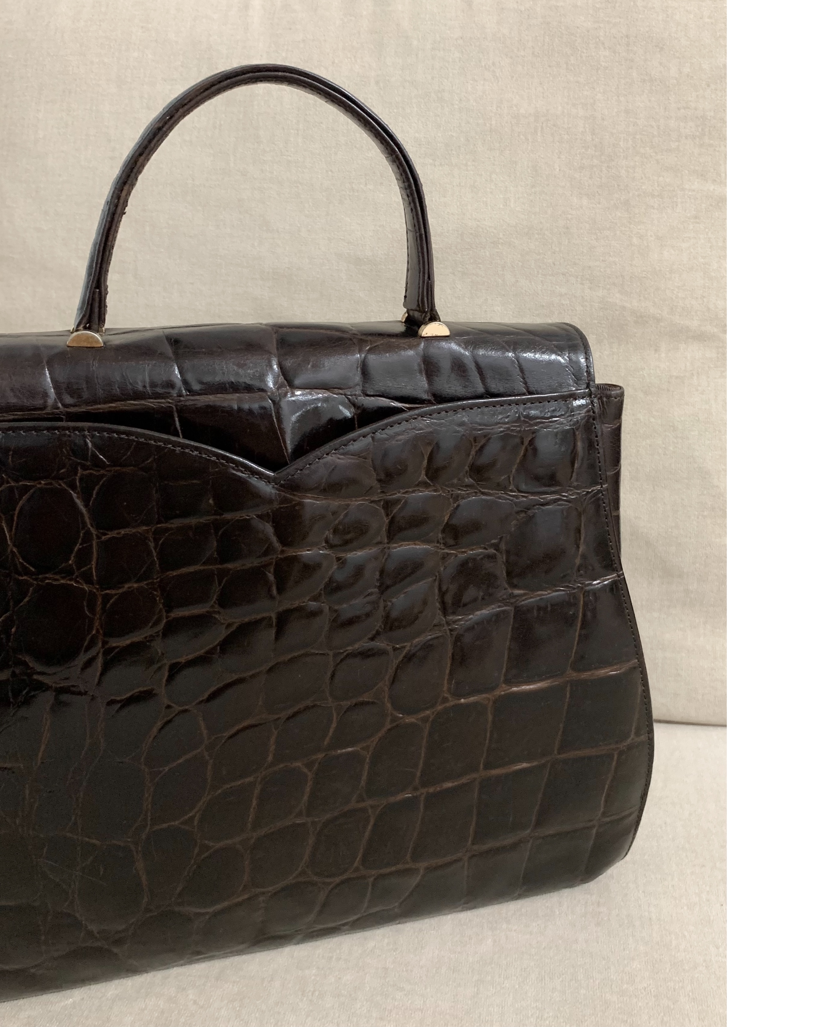GENUINE vintage crocodile bag X CHANEL hanger CC objet no.38