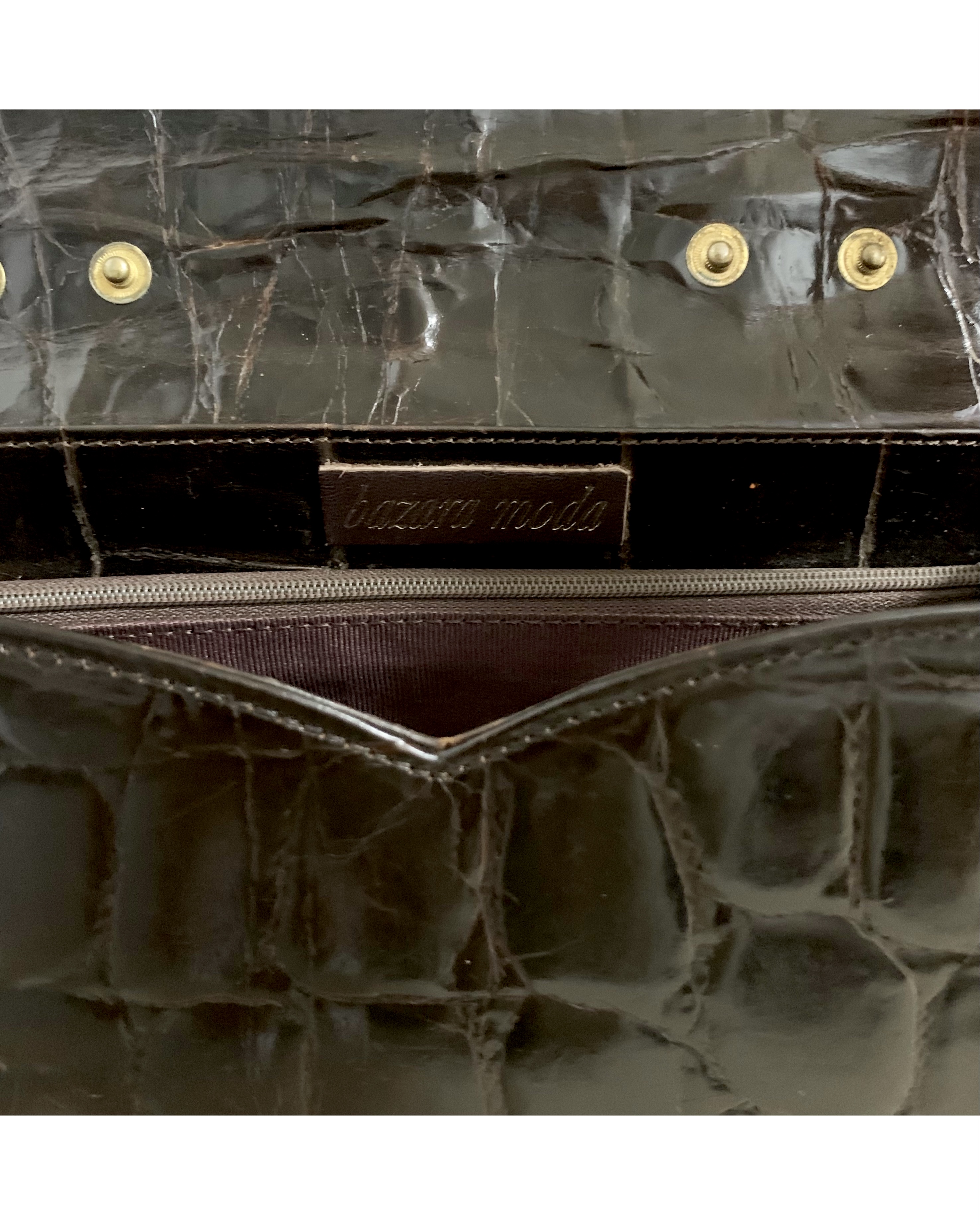 GENUINE vintage crocodile bag X CHANEL hanger CC objet no.38