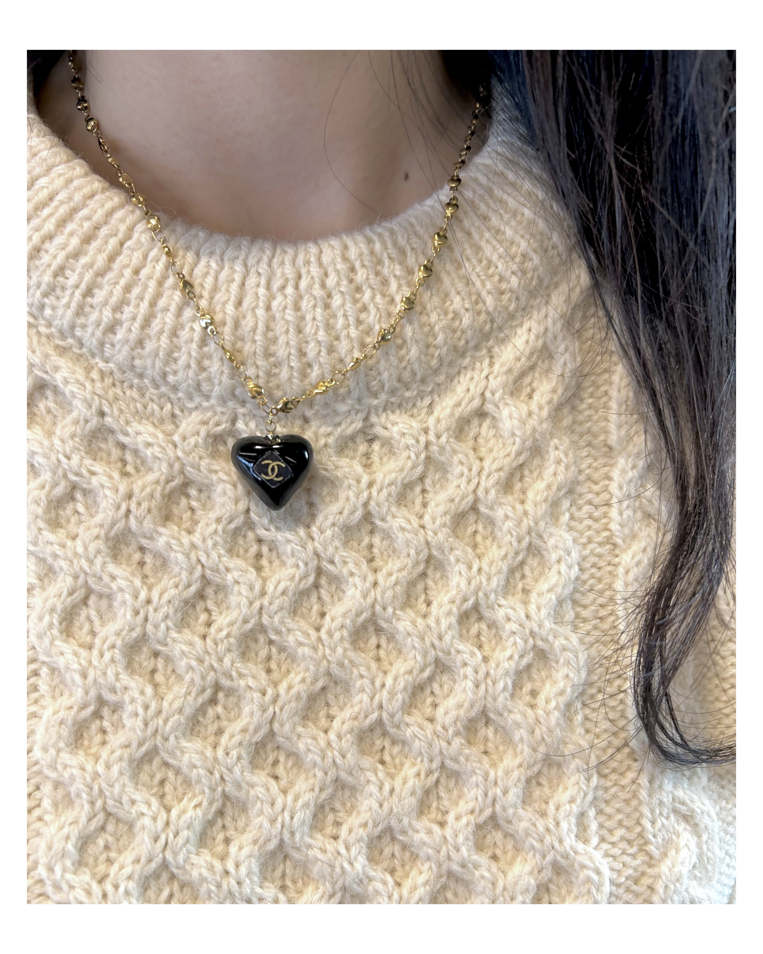 CHANEL heart chain & pendant necklace no.46