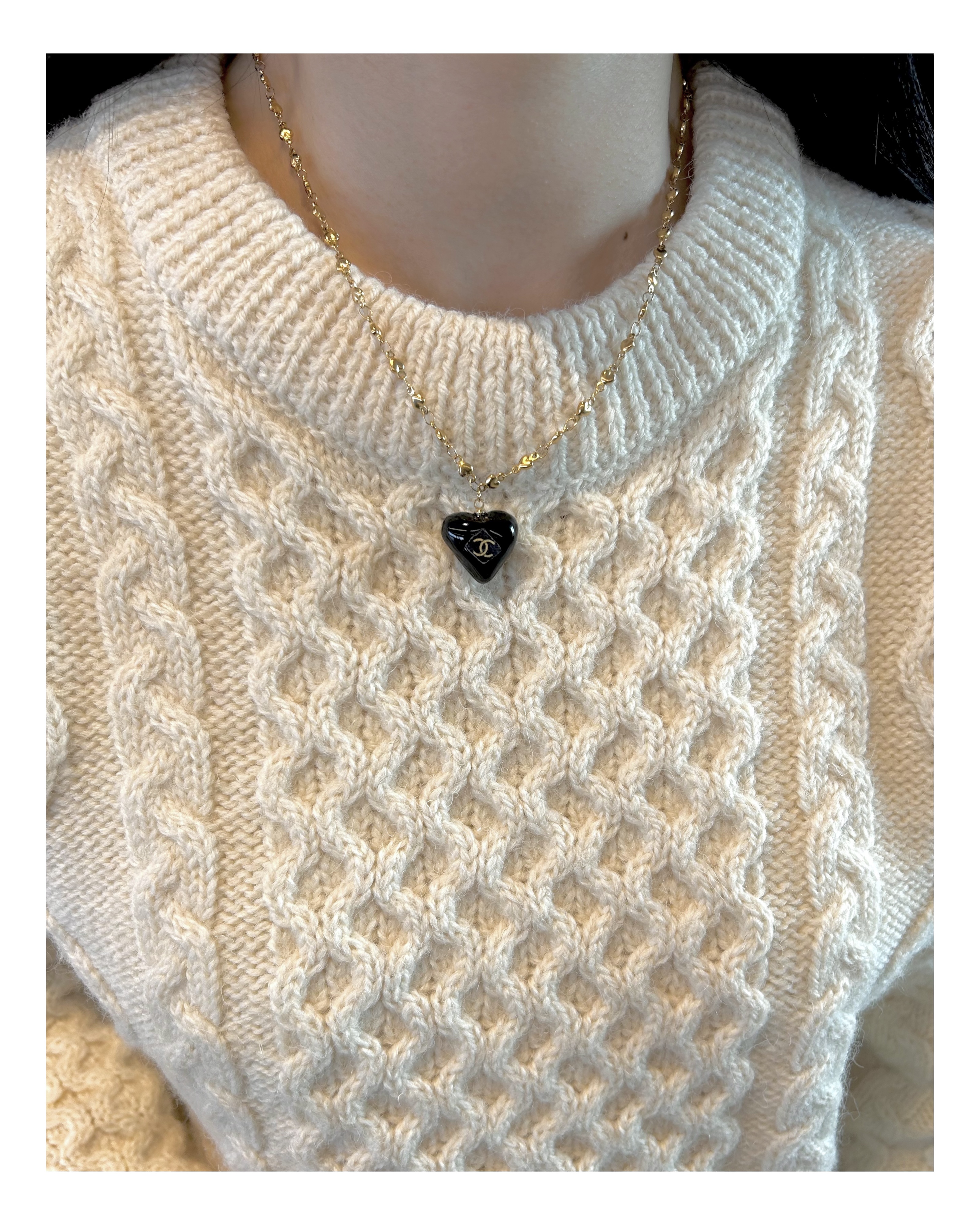 CHANEL heart chain & pendant necklace no.46
