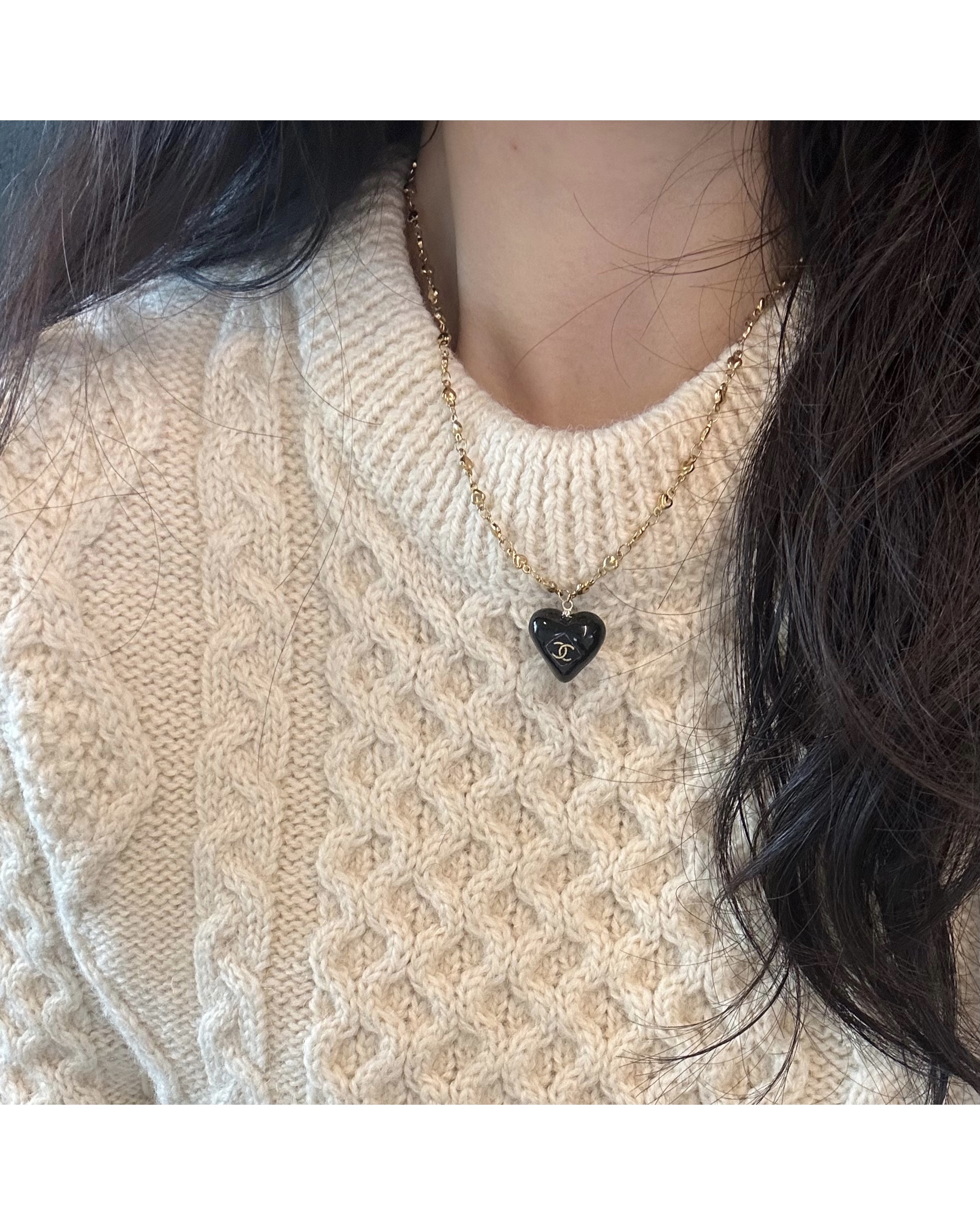 CHANEL heart chain & pendant necklace no.46